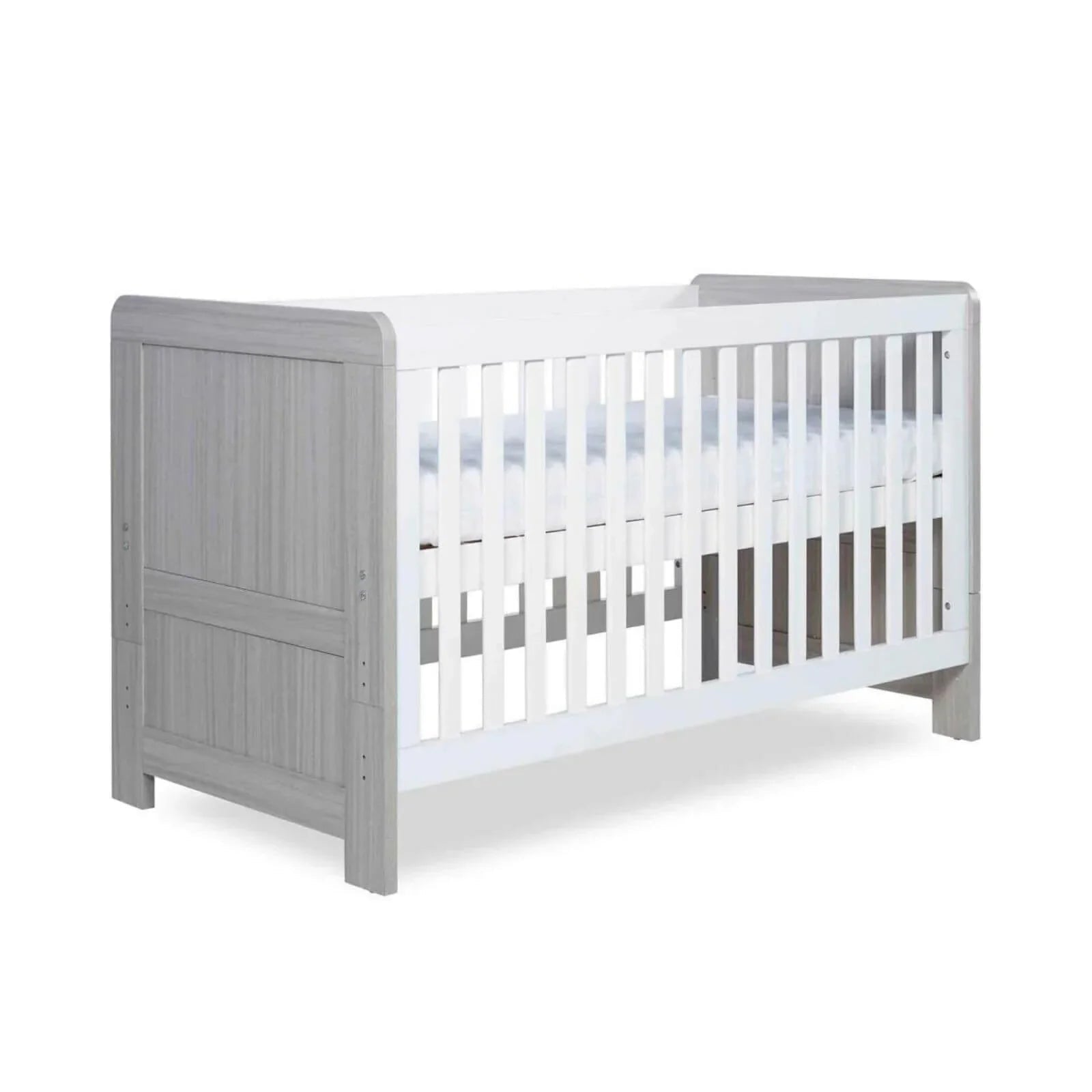 Ickle Bubba Pembrey Cot Bed Ash Grey - Premium Pocket Sprung Mattress - mezetto ebebek ebebek