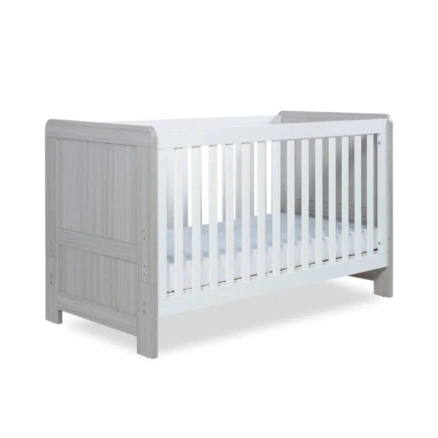 Ickle Bubba Pembrey Cot Bed Ash Grey - Premium Sprung Mattress - mezetto ebebek ebebek