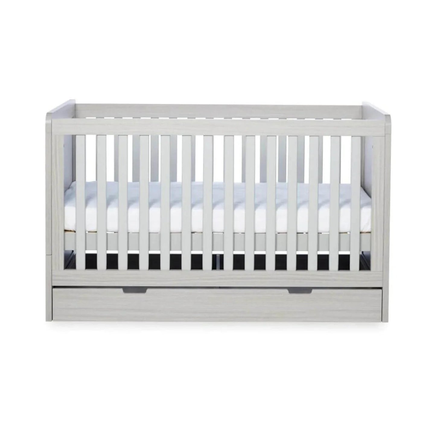 Ickle Bubba Pembrey Cot Bed & Under Drawer Ash Grey - Fibre Mattress - mezetto ebebek ebebek