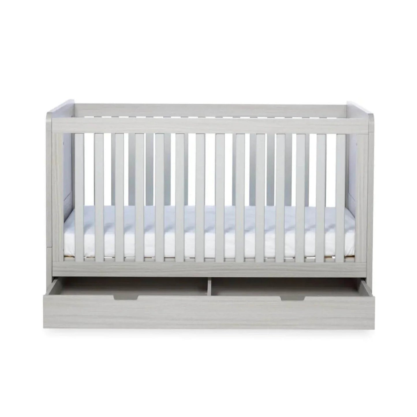 Ickle Bubba Pembrey Cot Bed & Under Drawer Ash Grey - Fibre Mattress - mezetto ebebek ebebek