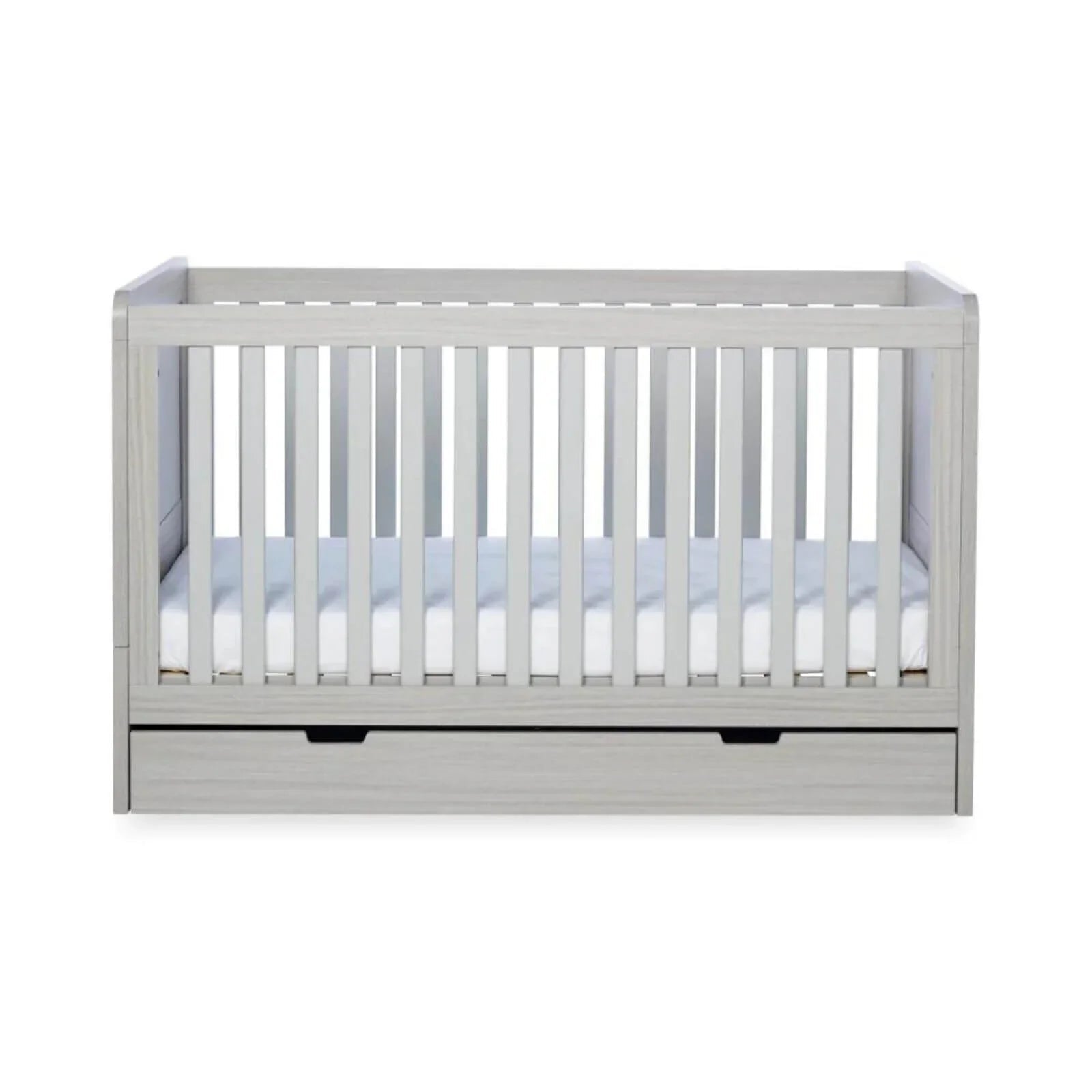 Ickle Bubba Pembrey Cot Bed & Under Drawer Ash Grey - Fibre Mattress - mezetto ebebek ebebek