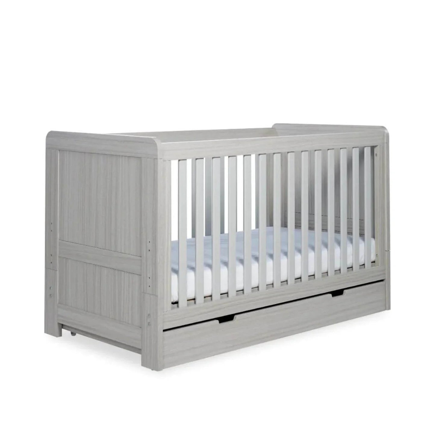 Ickle Bubba Pembrey Cot Bed & Under Drawer Ash Grey - Premium Pocket Sprung Mattress - mezetto ebebek ebebek