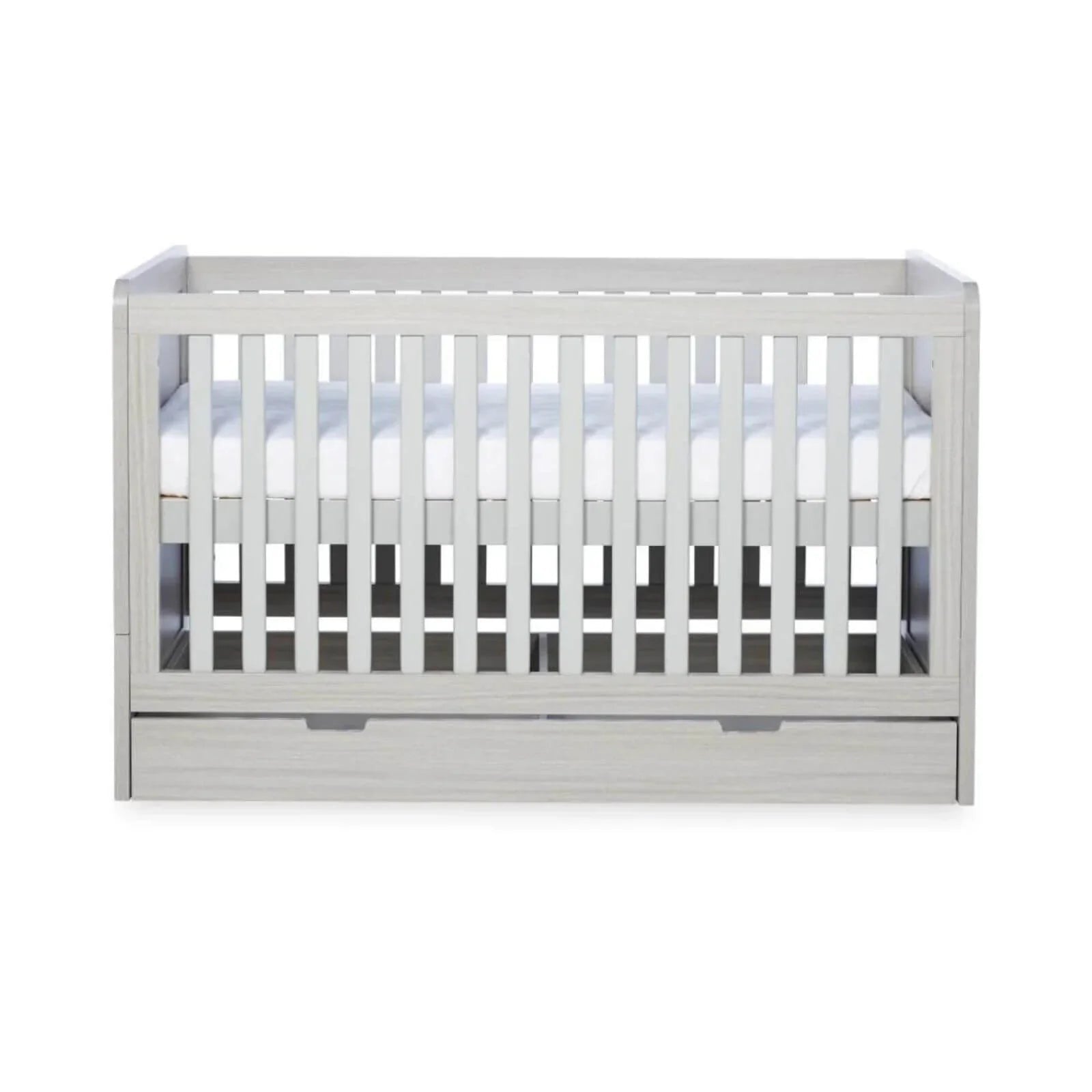 Ickle Bubba Pembrey Cot Bed & Under Drawer Ash Grey - Premium Sprung Mattress - mezetto ebebek ebebek