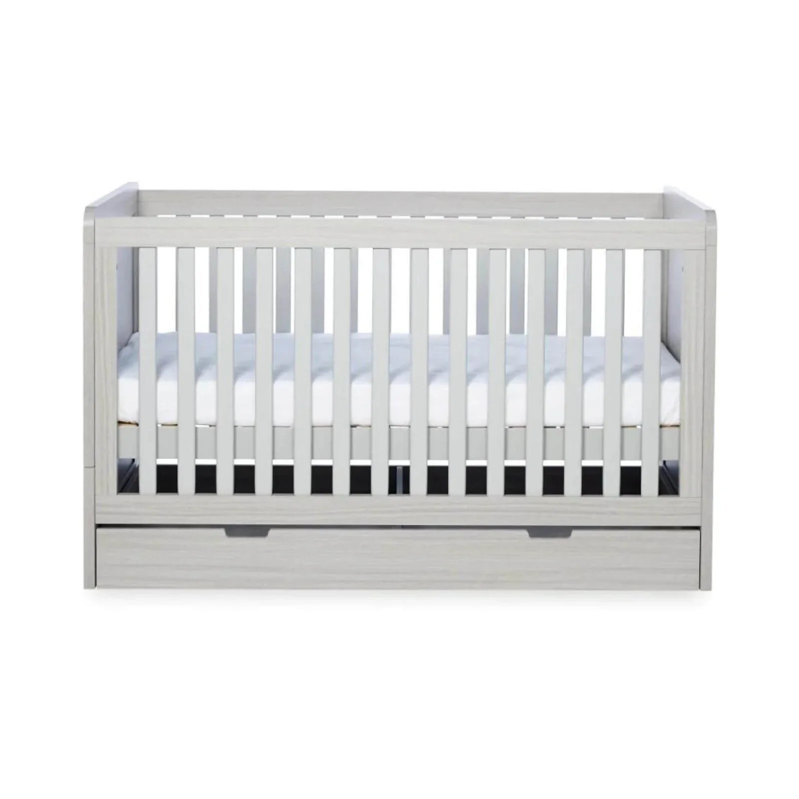 Ickle Bubba Pembrey Cot Bed & Under Drawer Ash Grey - Premium Sprung Mattress - mezetto ebebek ebebek