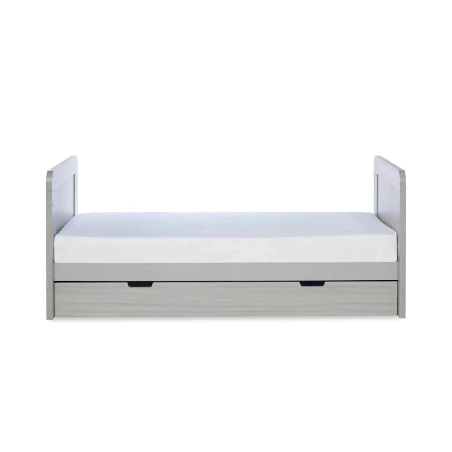 Ickle Bubba Pembrey Cot Bed & Under Drawer Ash Grey - Premium Sprung Mattress - mezetto ebebek ebebek