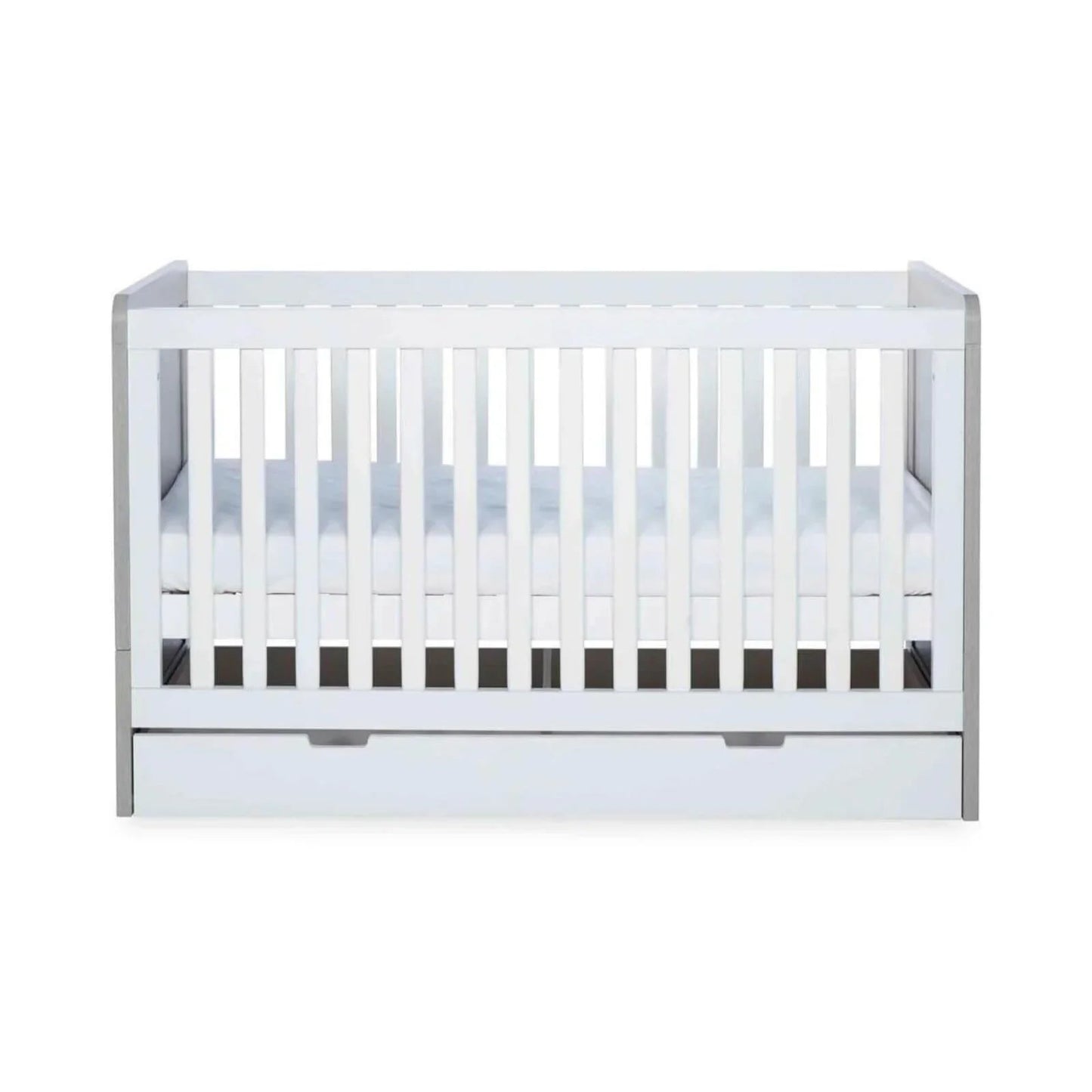 Ickle Bubba Pembrey Furniture Set Under Drawer Ash Grey & White 3 pcs - Fibre Mattress - mezetto ebebek ebebek