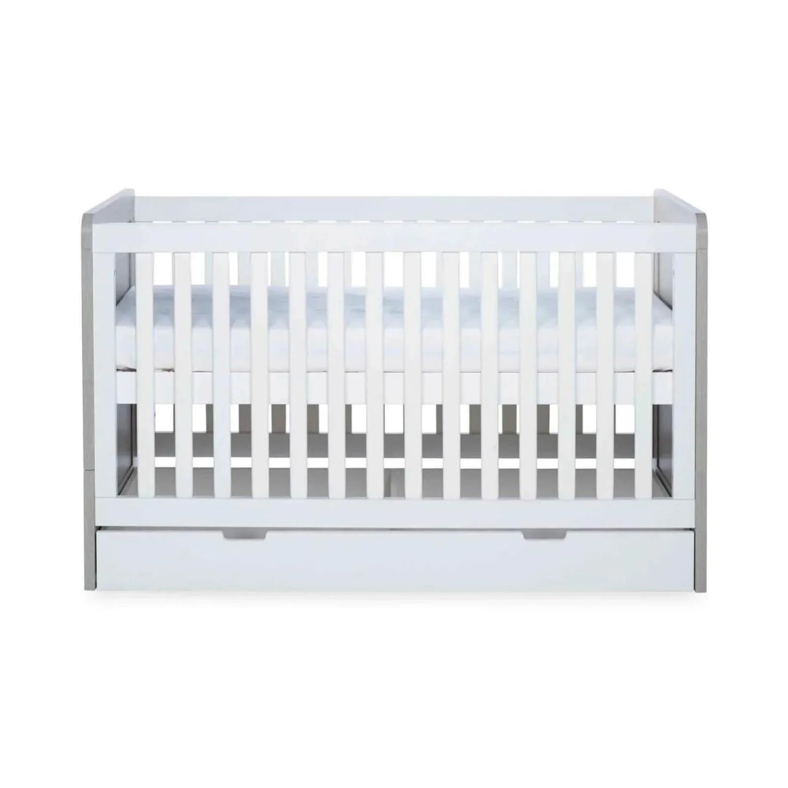Ickle Bubba Pembrey Furniture Set Under Drawer Ash Grey & White 3 pcs - Fibre Mattress - mezetto ebebek ebebek
