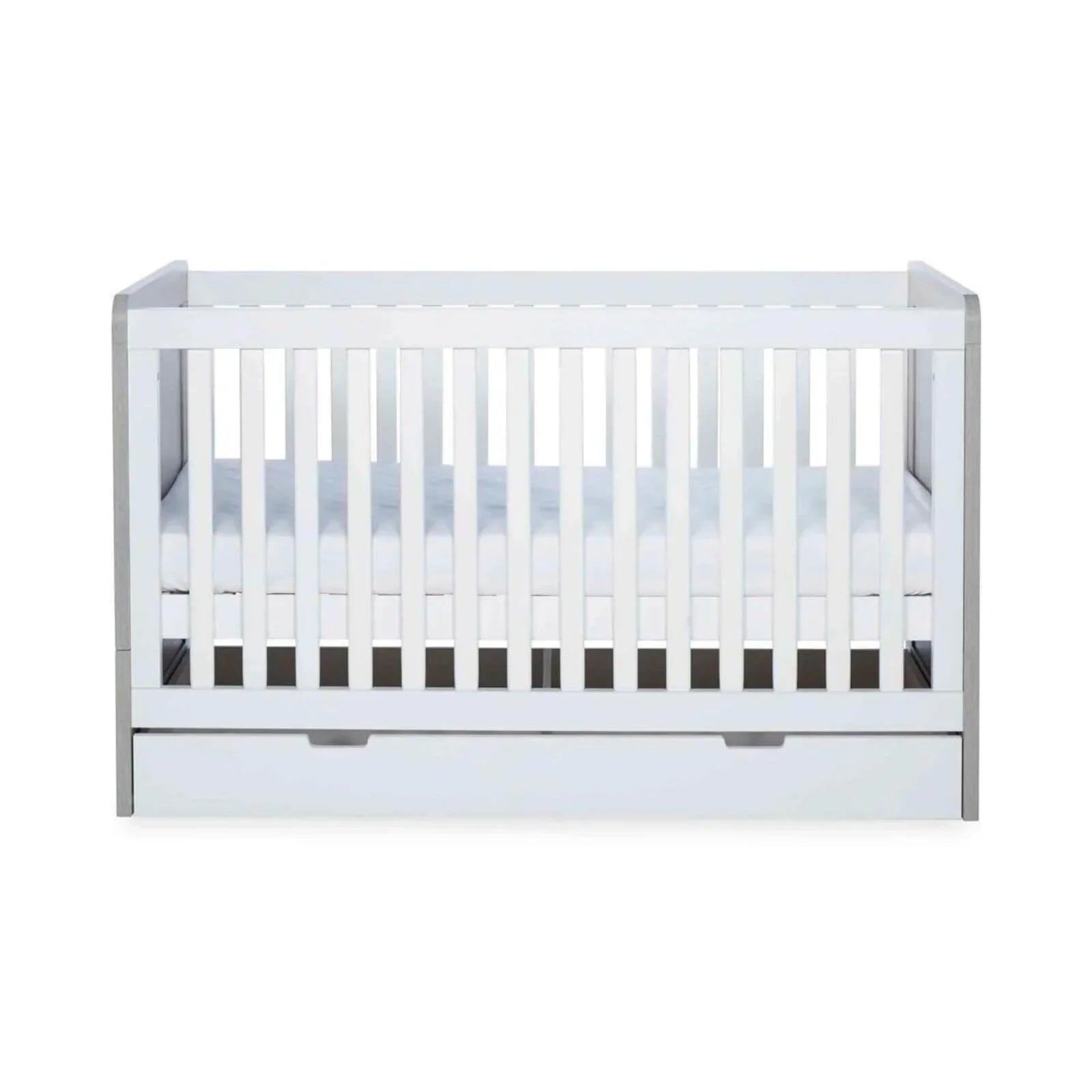 Ickle Bubba Pembrey Furniture Set Under Drawer Ash Grey & White 3 pcs - Premium Sprung Mattress - mezetto ebebek ebebek