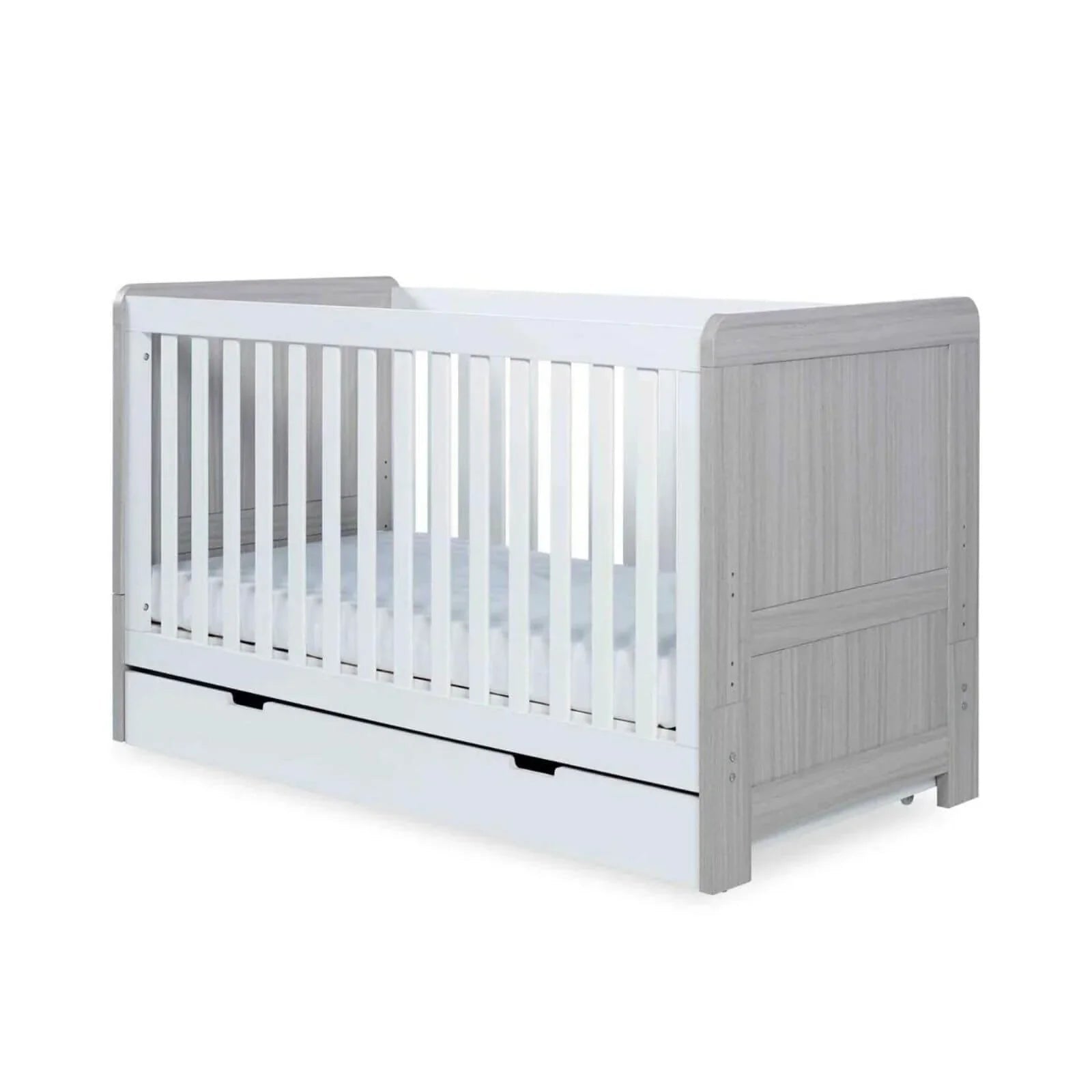 Ickle Bubba Pembrey Furniture Set Under Drawer Ash Grey & White 3 pcs - Premium Sprung Mattress - mezetto ebebek ebebek