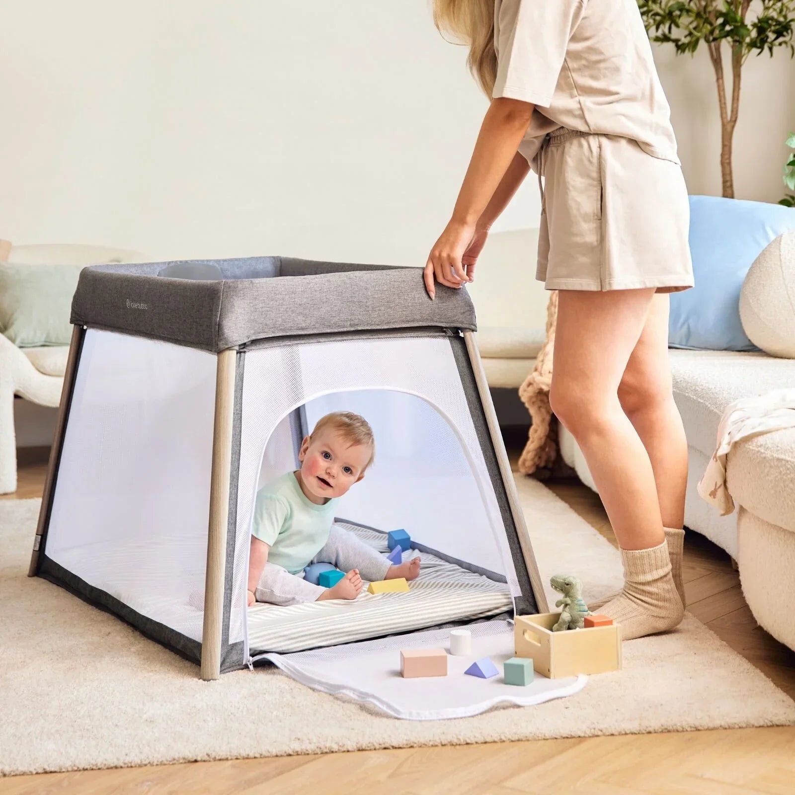 Ickle Bubba Scout 2 - in - 1 Travel Cot & Playpen - Ash Grey - mezetto ebebek ebebek