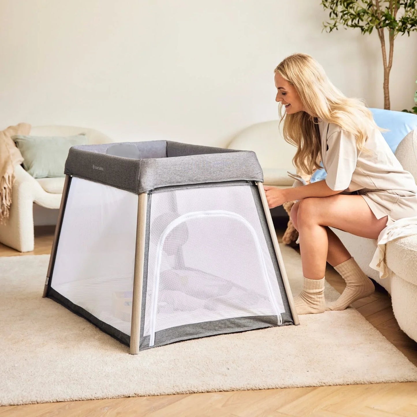 Ickle Bubba Scout 2 - in - 1 Travel Cot & Playpen - Ash Grey - mezetto ebebek ebebek