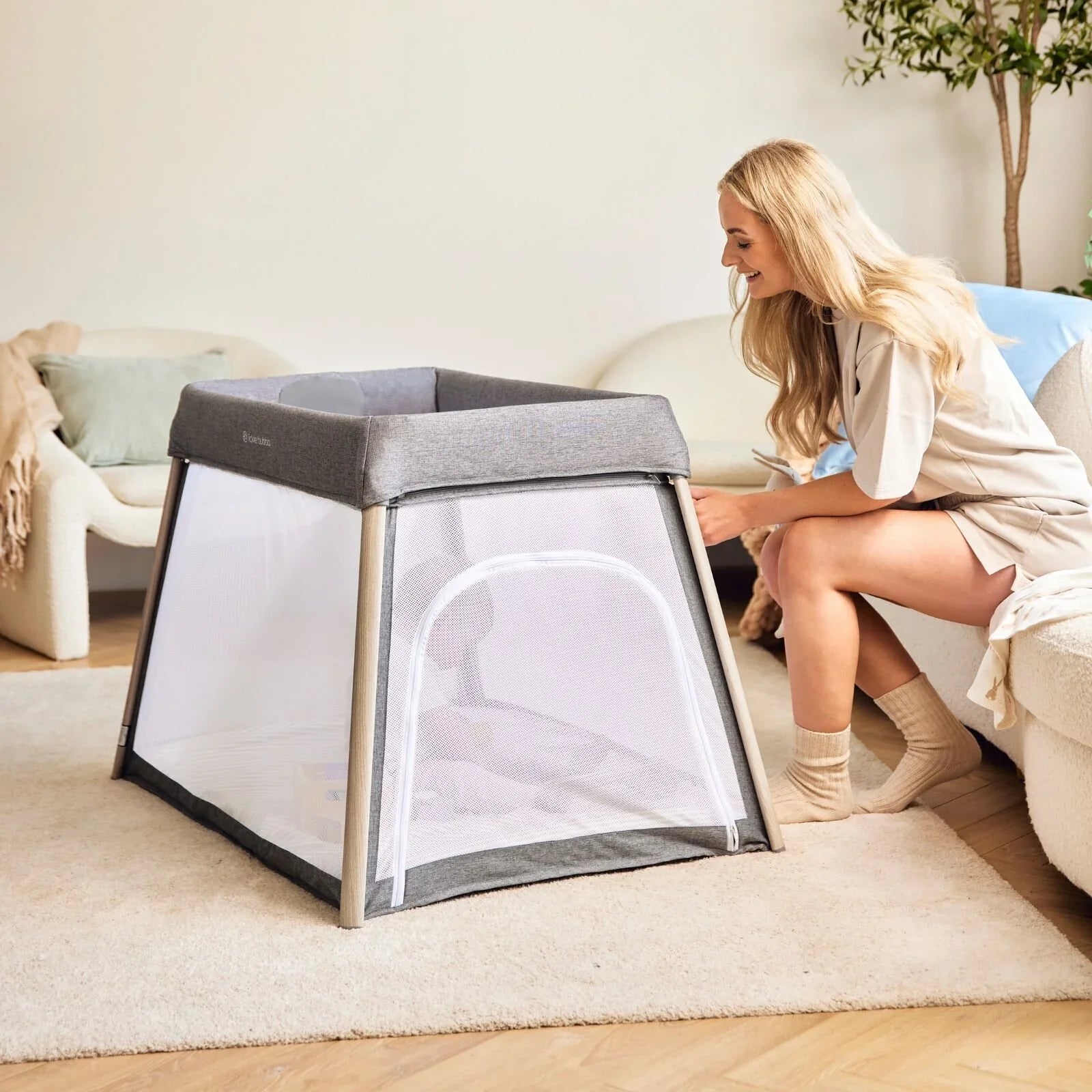 Ickle Bubba Scout 2 - in - 1 Travel Cot & Playpen - Ash Grey - mezetto ebebek ebebek