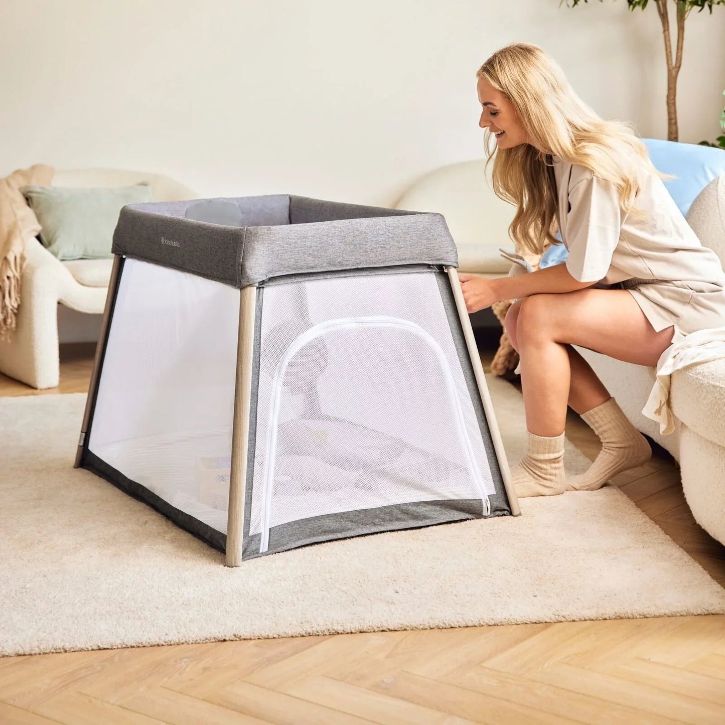 Ickle Bubba Scout 3 - in - 1 Travel Crib Cot & Playpen - Ash Grey - mezetto ebebek ebebek