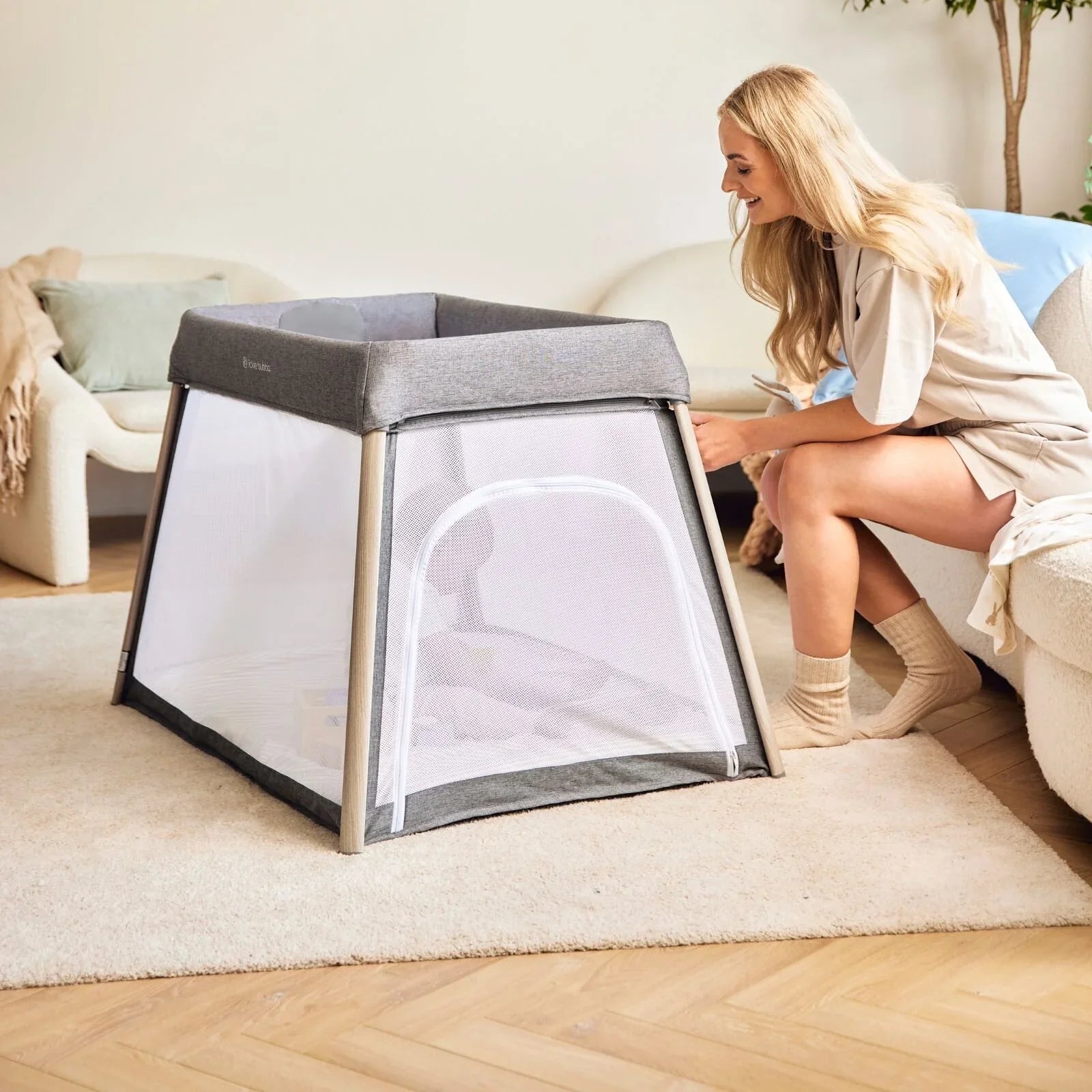 Ickle Bubba Scout 3 - in - 1 Travel Crib Cot & Playpen - Ash Grey - mezetto ebebek ebebek