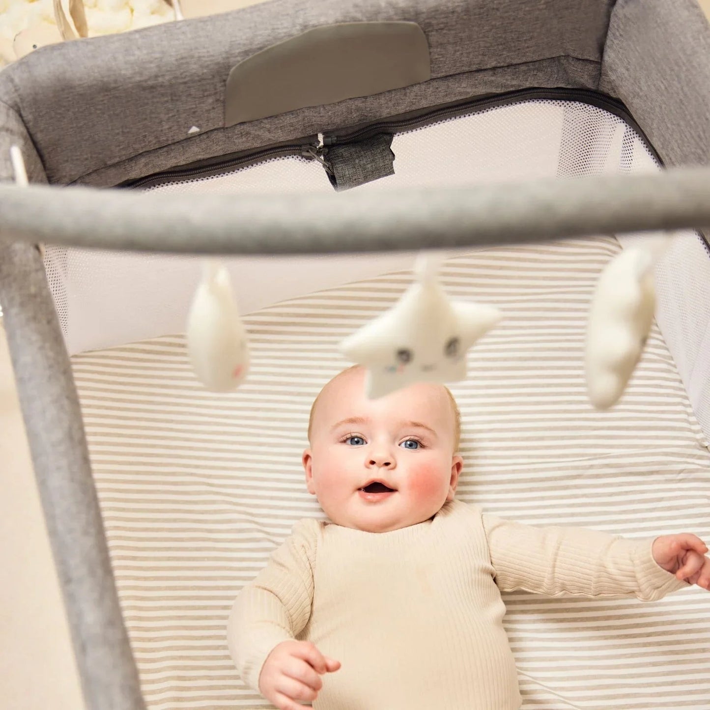 Ickle Bubba Scout 3 - in - 1 Travel Crib Cot & Playpen - Ash Grey - mezetto ebebek ebebek