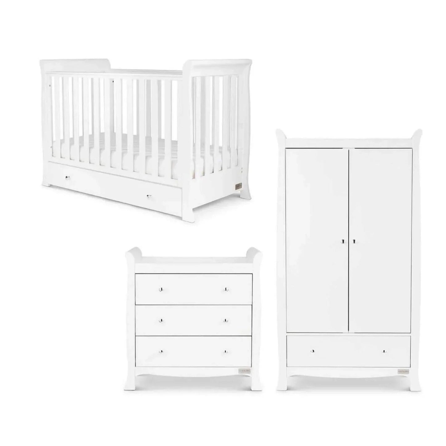 Ickle Bubba Snowdon 4 - in - 1 Mini Furniture Set Fibre Mattress 3 pcs - White - mezetto ebebek ebebek