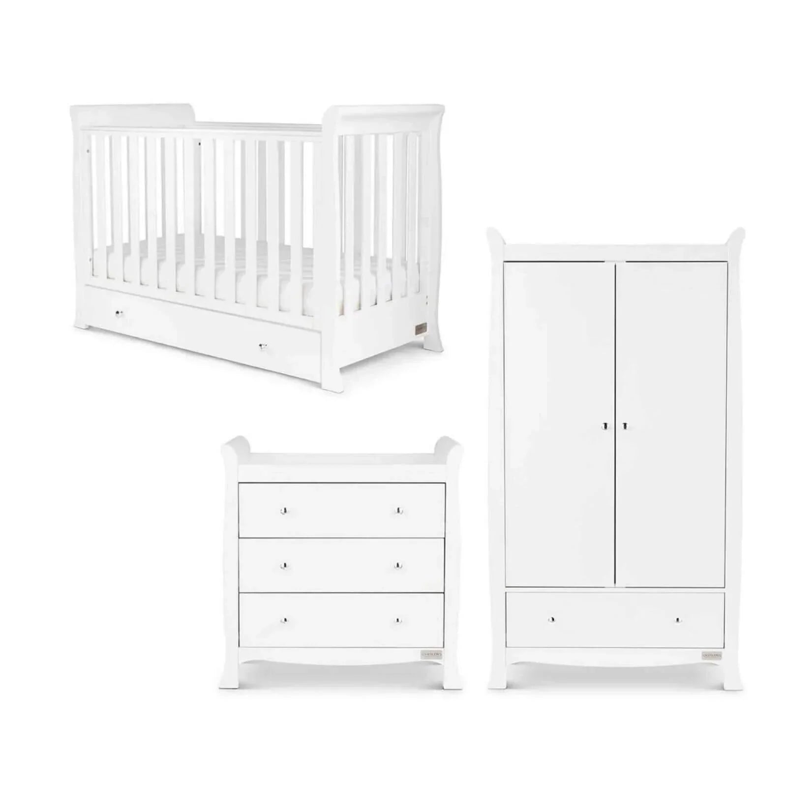 Ickle Bubba Snowdon 4 - in - 1 Mini Furniture Set Fibre Mattress 3 pcs - White - mezetto ebebek ebebek