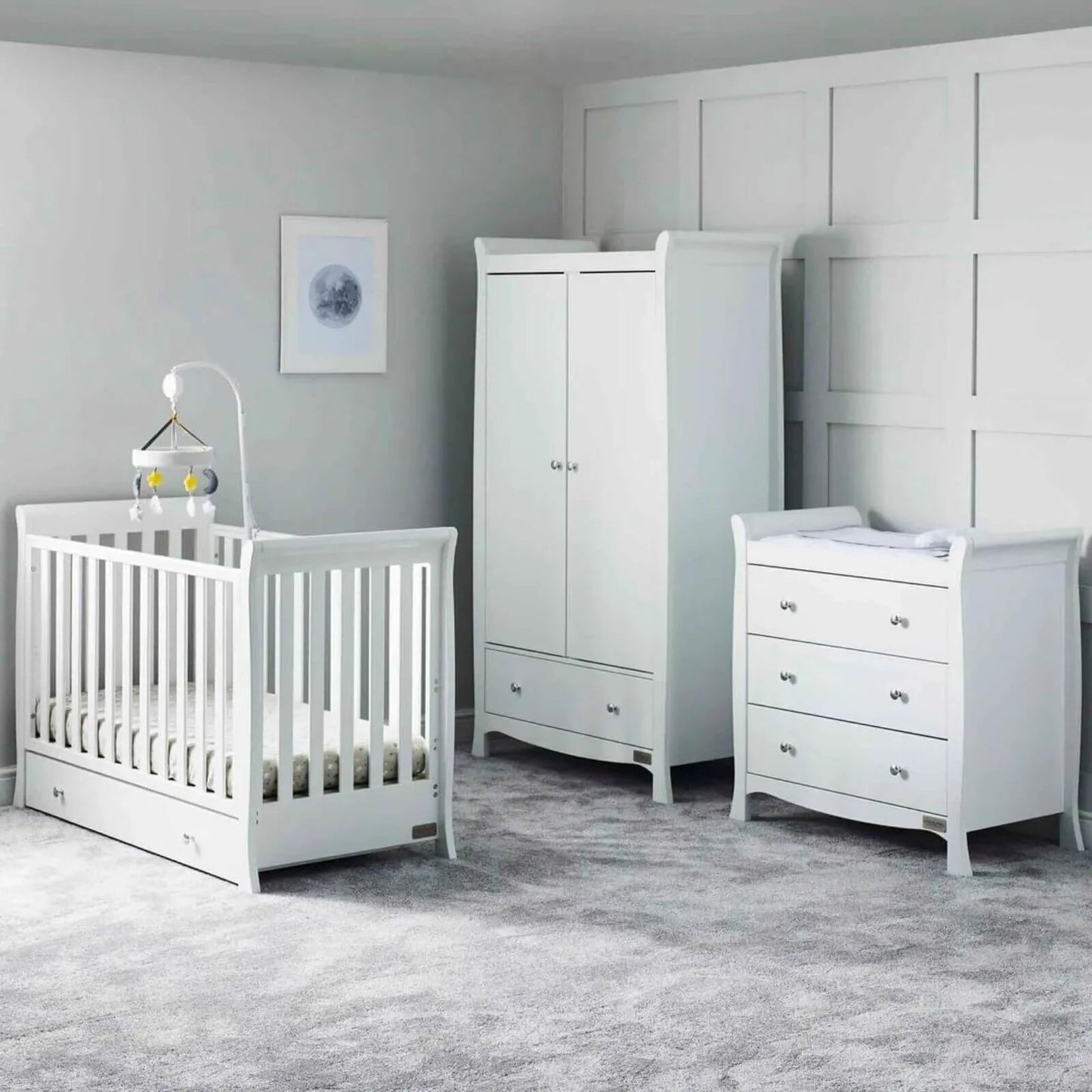 Ickle Bubba Snowdon 4 - in - 1 Mini Furniture Set Premium Pocket Sprung Mattress 3 pcs - White - mezetto ebebek ebebek