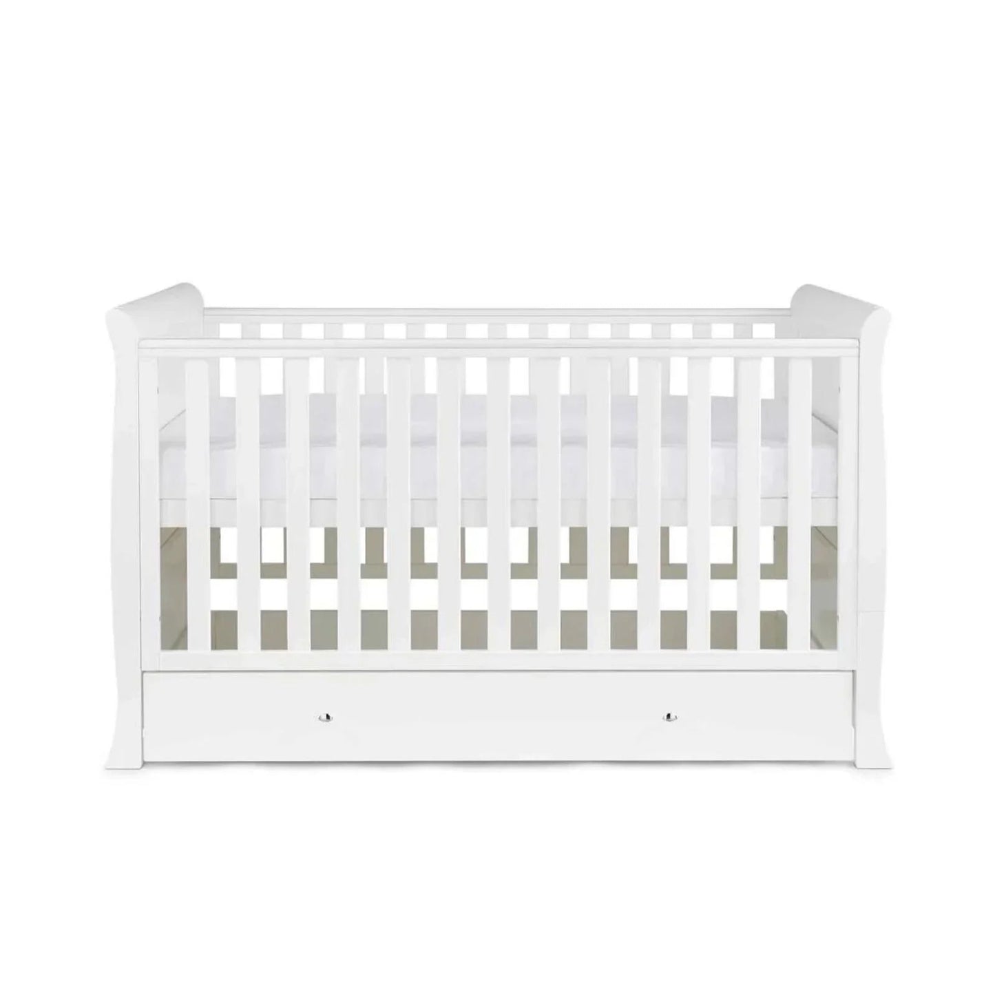Ickle Bubba Snowdon Classic Cot Bed White - Fibre Mattress - mezetto ebebek ebebek