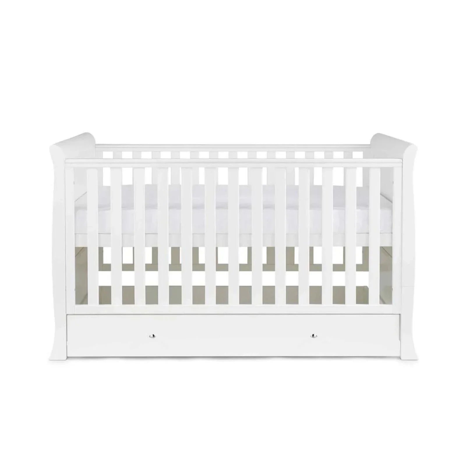 Ickle Bubba Snowdon Classic Cot Bed White - Fibre Mattress - mezetto ebebek ebebek