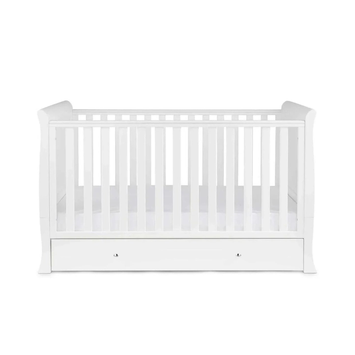 Ickle Bubba Snowdon Classic Cot Bed White - Fibre Mattress - mezetto ebebek ebebek
