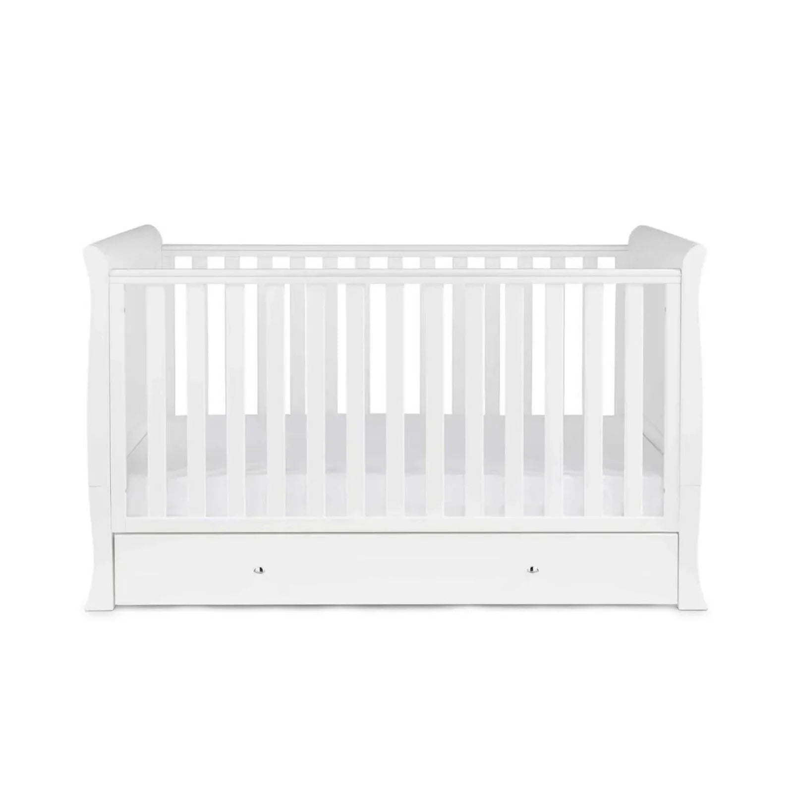 Ickle Bubba Snowdon Classic Cot Bed White - Fibre Mattress - mezetto ebebek ebebek