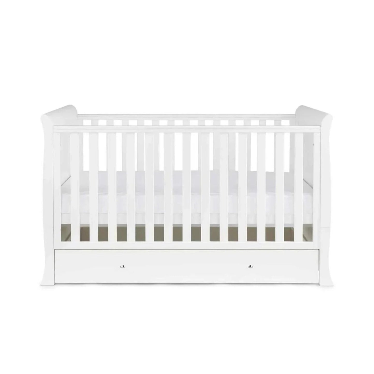 Ickle Bubba Snowdon Classic Cot Bed White - Fibre Mattress - mezetto ebebek ebebek