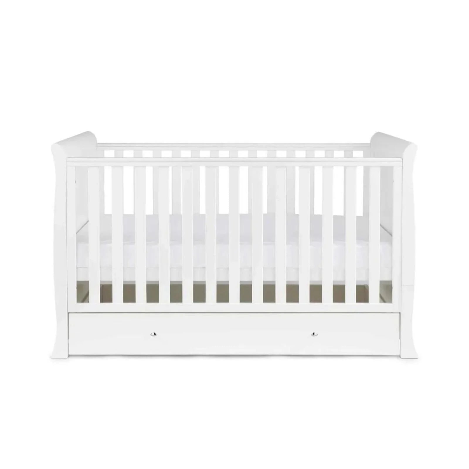 Ickle Bubba Snowdon Classic Cot Bed White - Fibre Mattress - mezetto ebebek ebebek