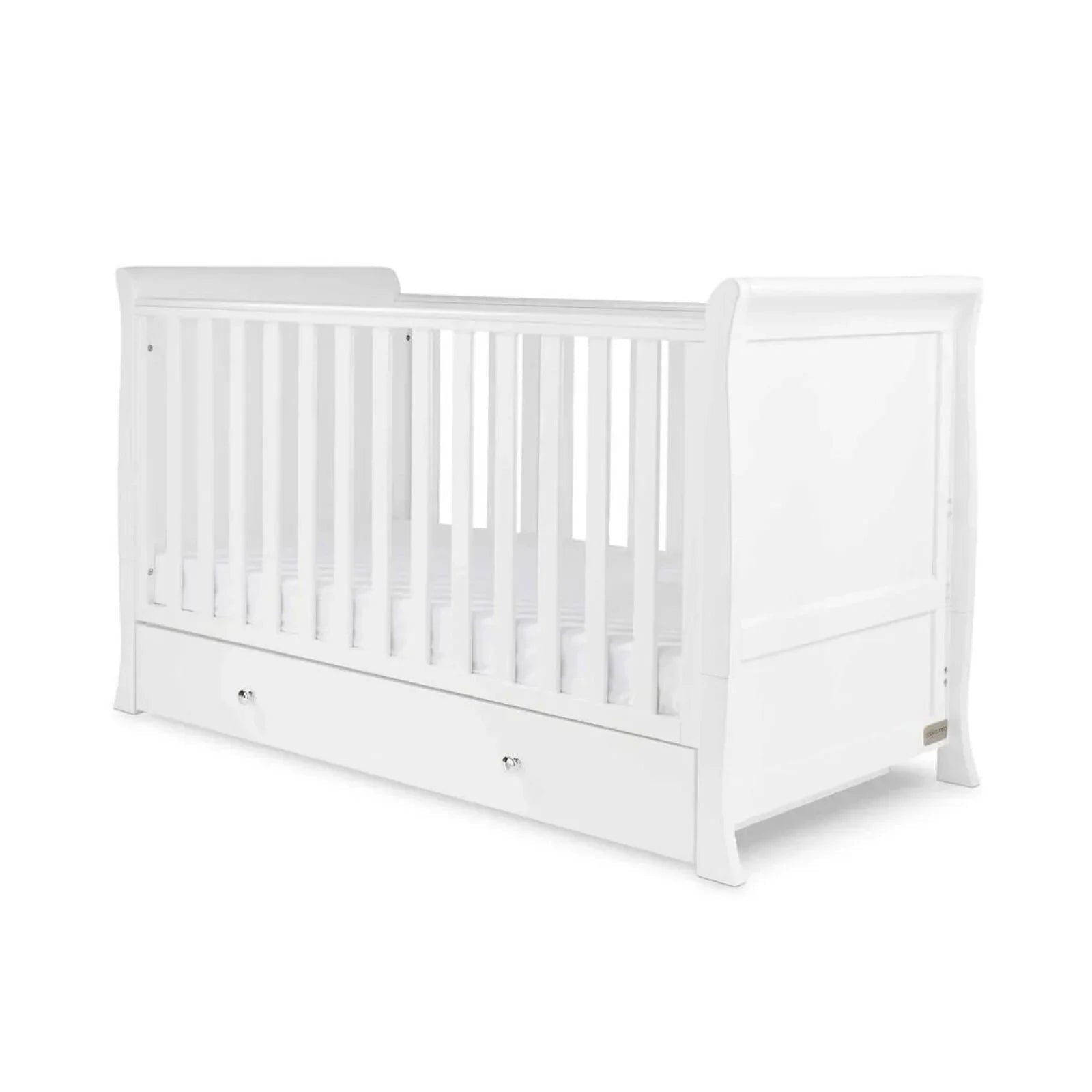 Ickle Bubba Snowdon Classic Cot Bed White - Fibre Mattress - mezetto ebebek ebebek