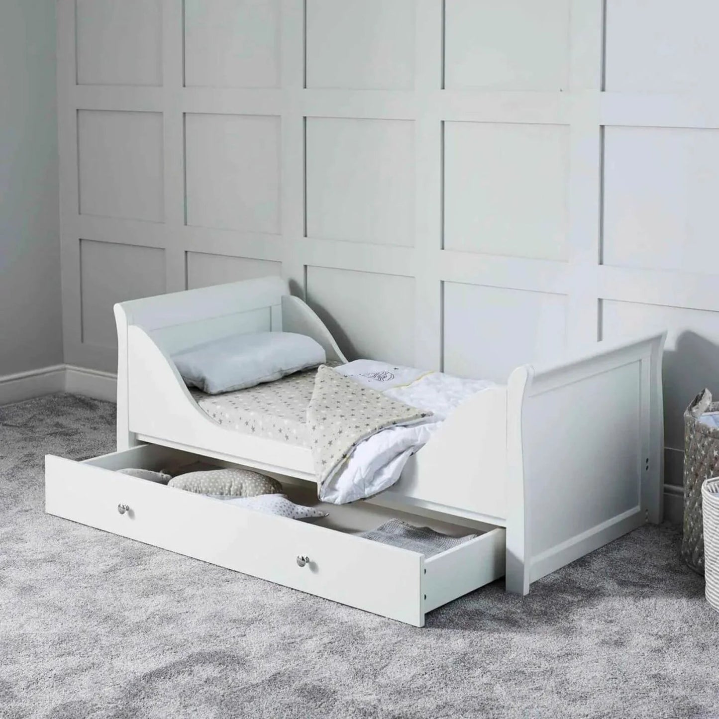 Ickle Bubba Snowdon Classic Cot Bed White - Without Mattress - mezetto ebebek ebebek