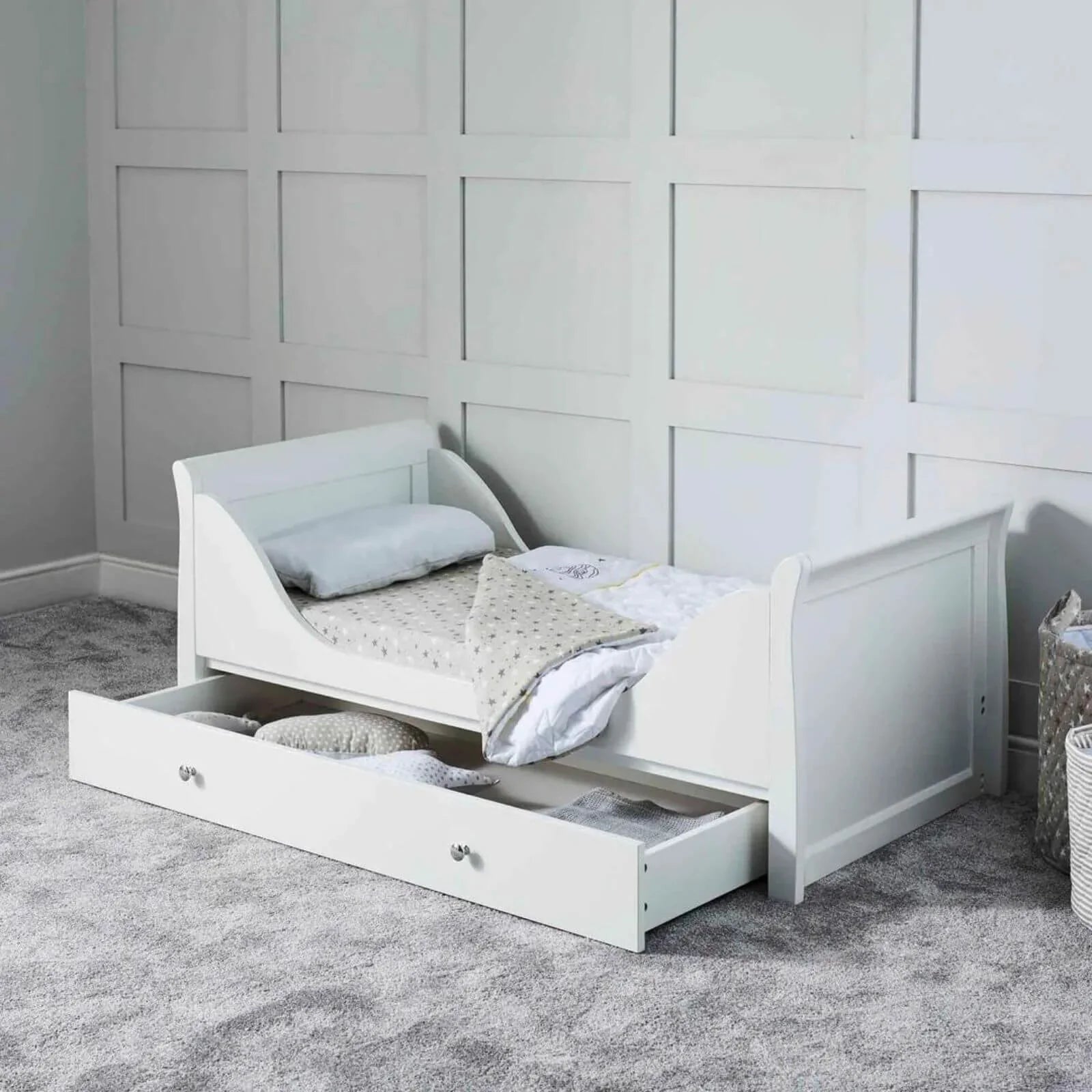 Ickle Bubba Snowdon Classic Cot Bed White - Without Mattress - mezetto ebebek ebebek