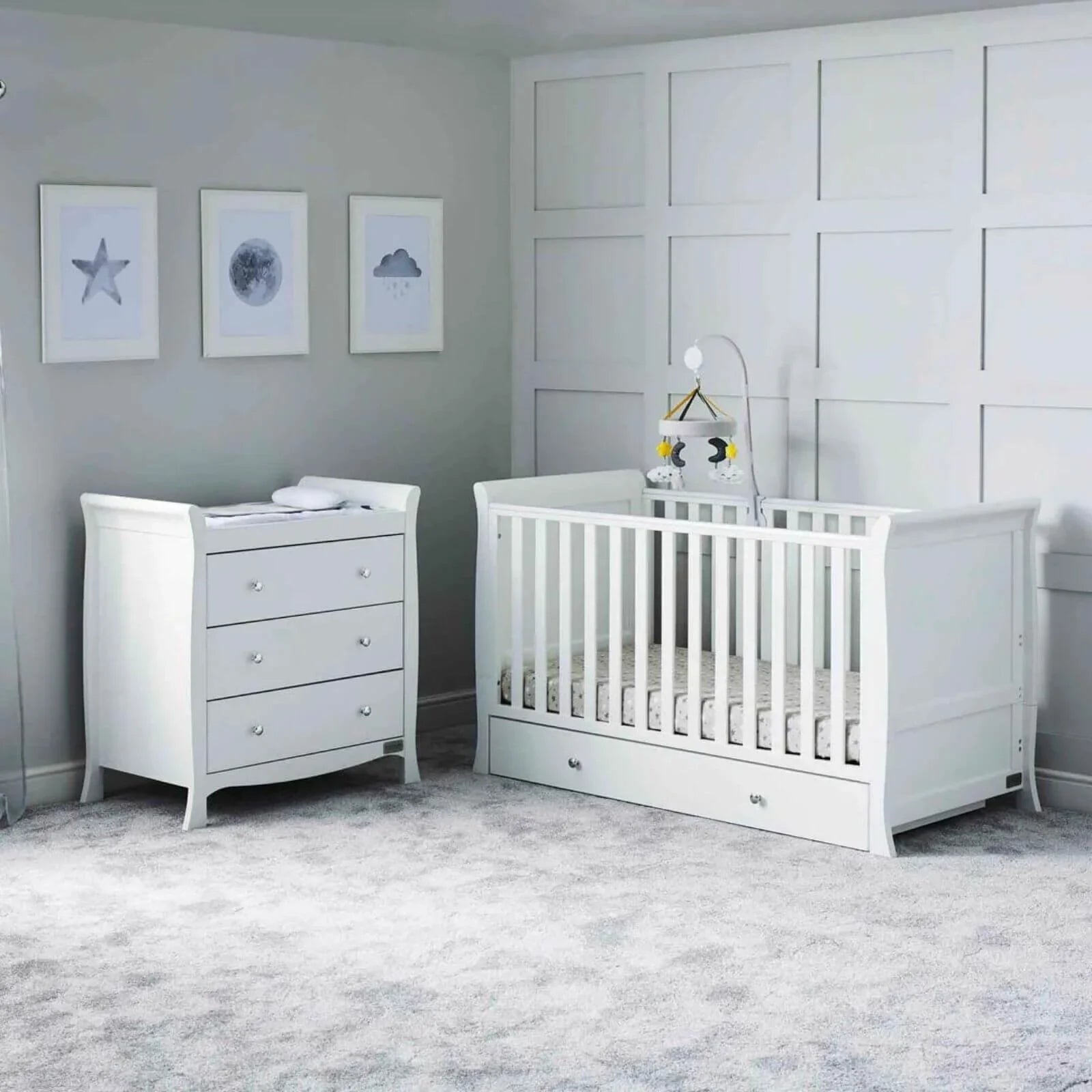 Ickle Bubba Snowdon Classic Furniture Set Premium Pocket Sprung Mattress 2 pcs - White - mezetto ebebek ebebek