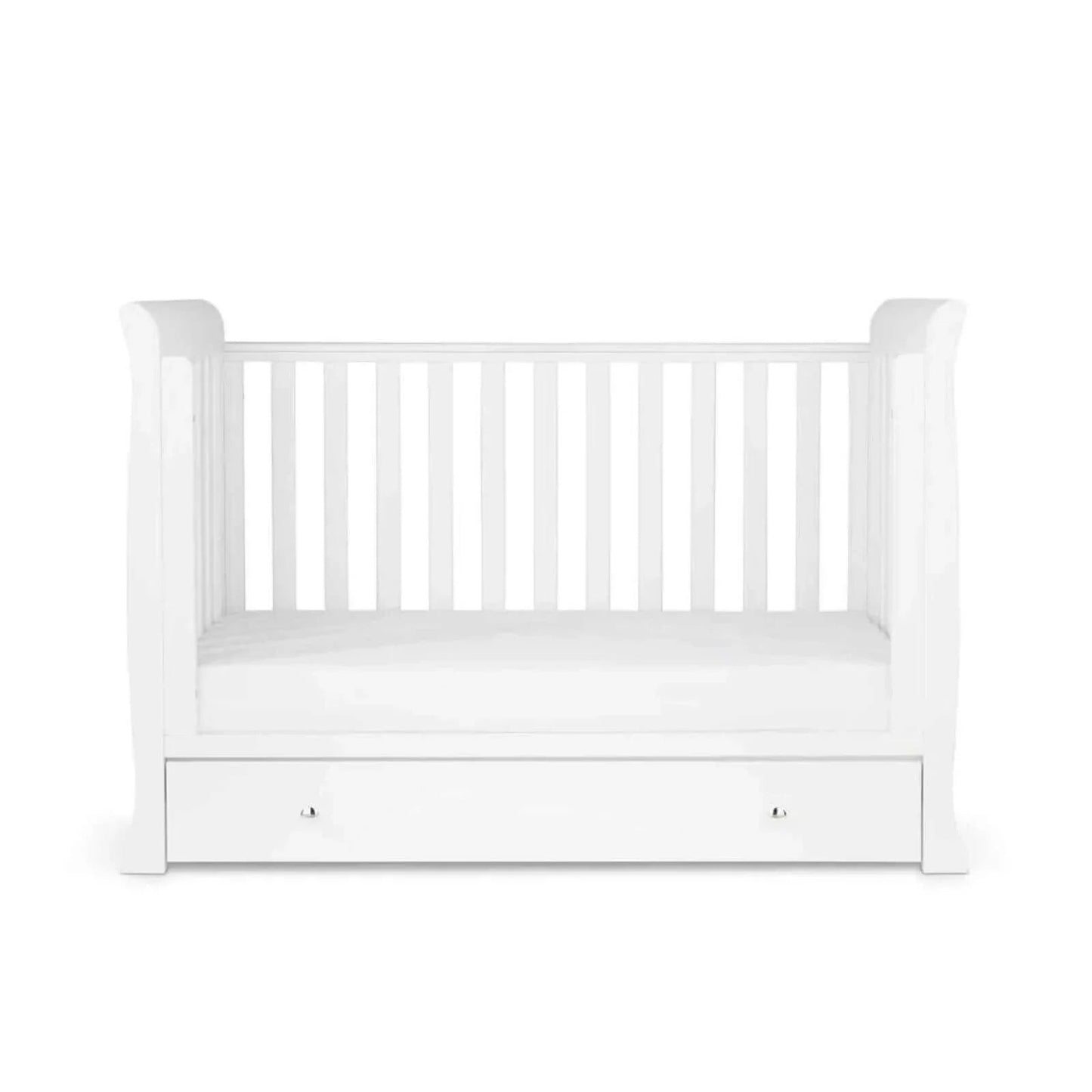 Ickle Bubba Snowdon Mini Cot Bed White - Fibre Mattress - mezetto ebebek ebebek