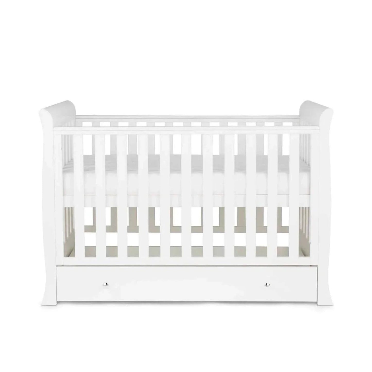 Ickle Bubba Snowdon Mini Cot Bed White - Premium Pocket Sprung Mattress - mezetto ebebek ebebek