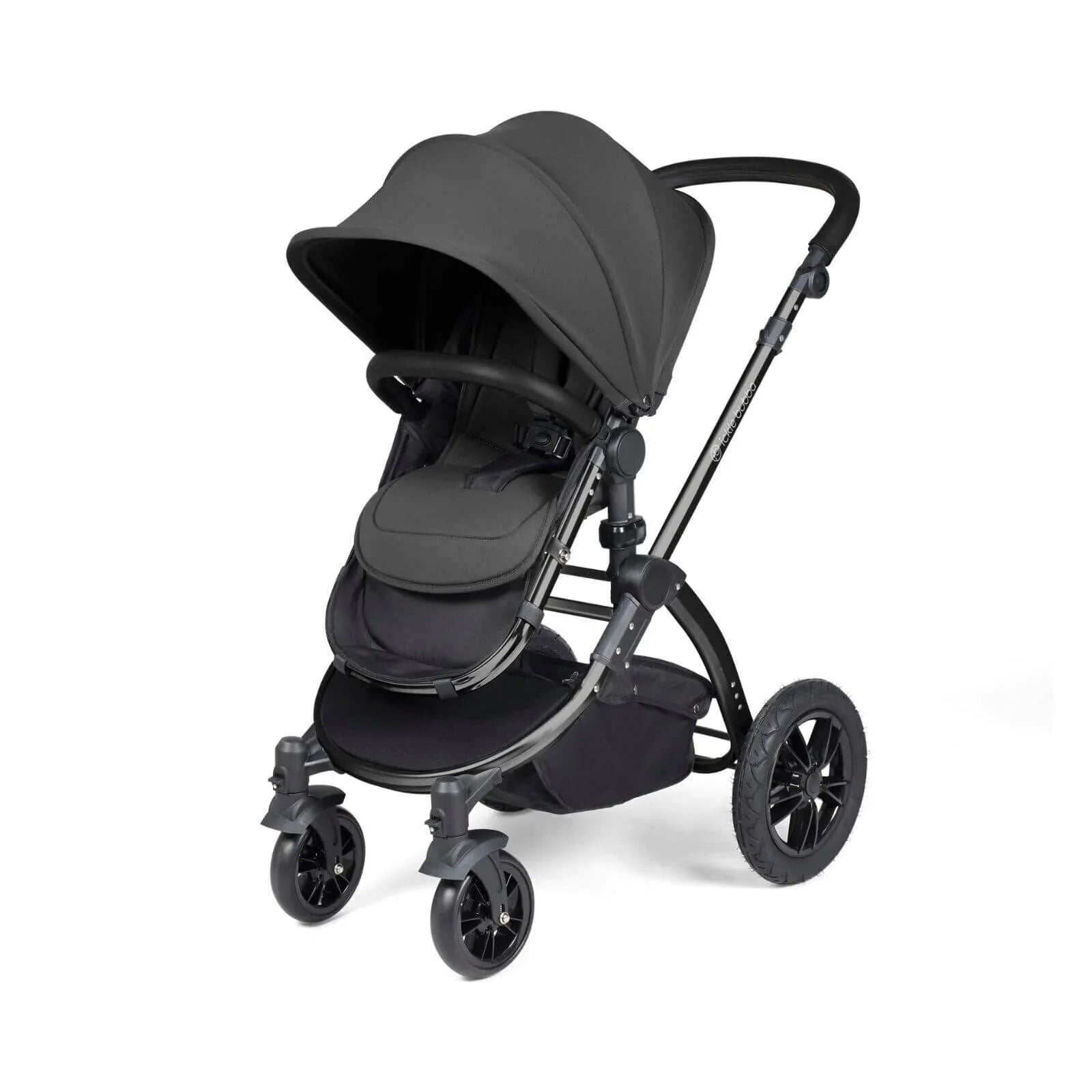 Ickle Bubba Stomp Luxe 2 - in - 1 Pushchair & Carrycot - Black/Charcoal Grey/Black - mezetto ebebek ebebek