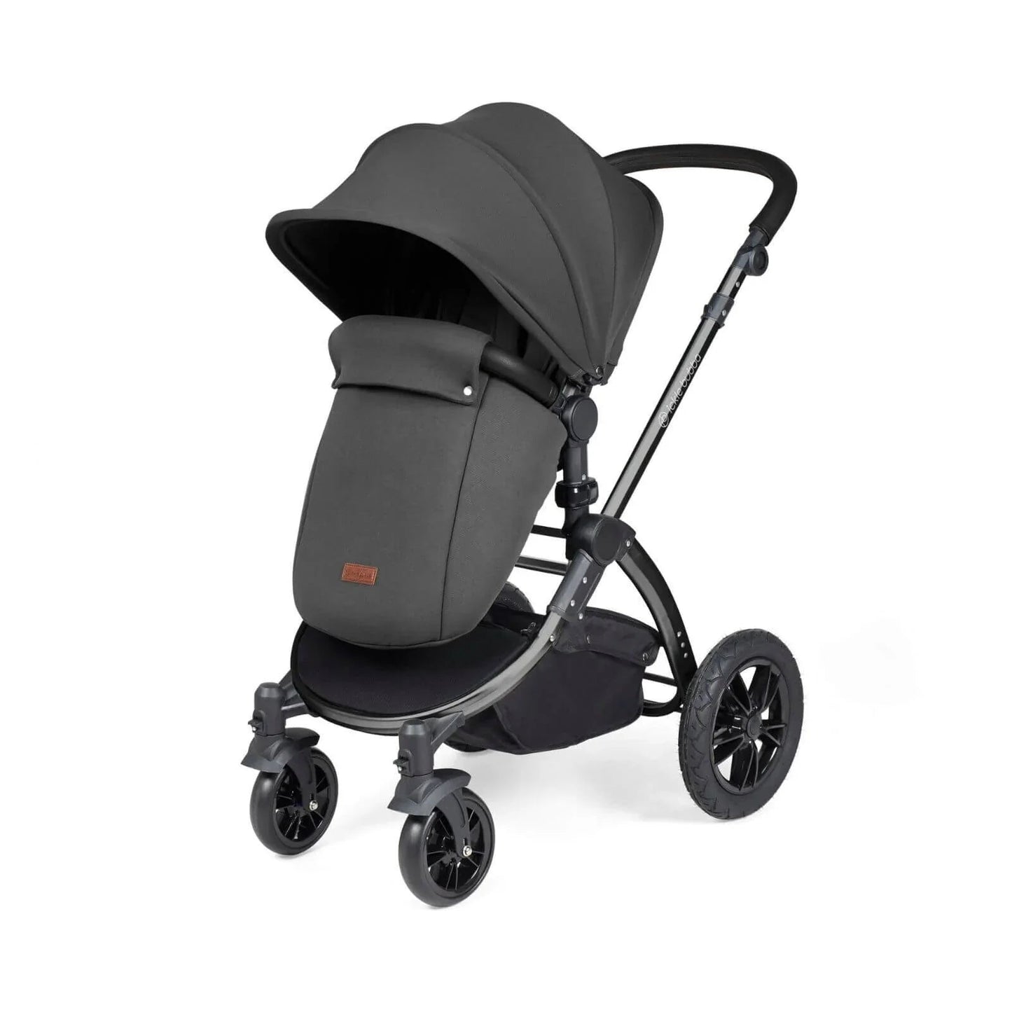Ickle Bubba Stomp Luxe 2 - in - 1 Pushchair & Carrycot - Black/Charcoal Grey/Black - mezetto ebebek ebebek