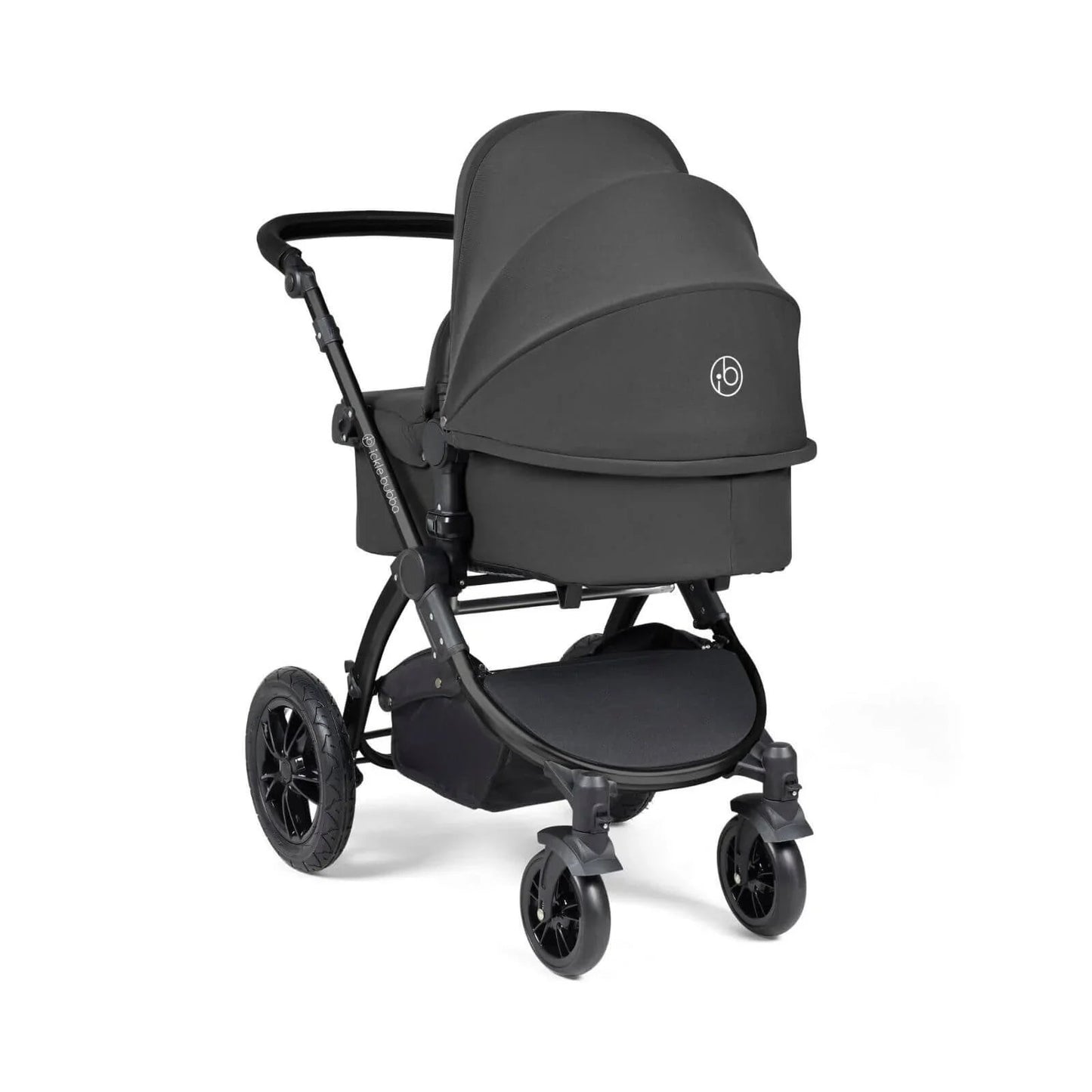 Ickle Bubba Stomp Luxe 2 - in - 1 Pushchair & Carrycot - Black/Charcoal Grey/Black - mezetto ebebek ebebek