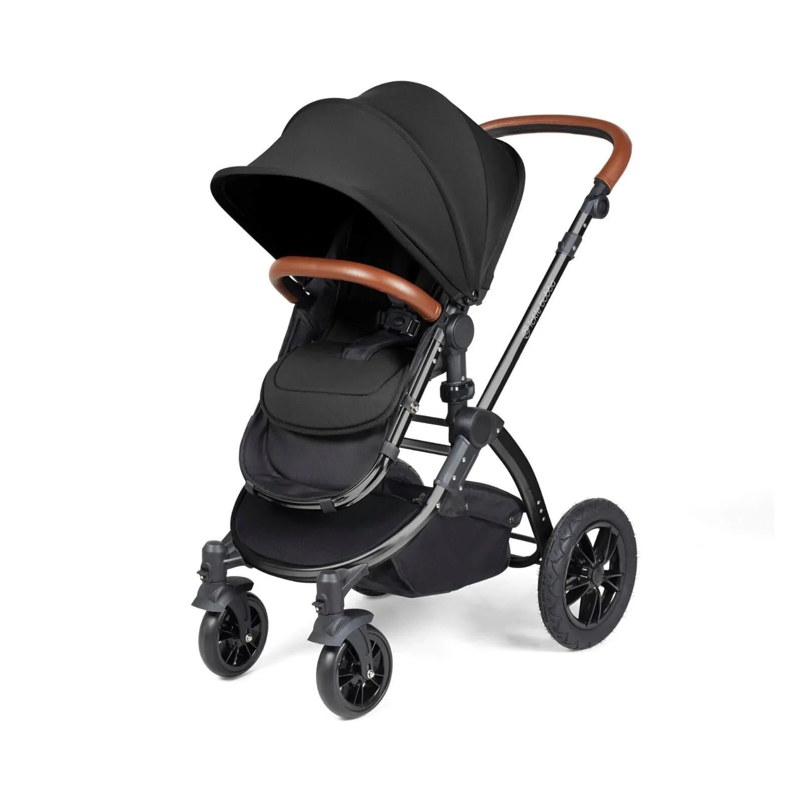 Ickle Bubba Stomp Luxe 2 - in - 1 Pushchair & Carrycot - Black/Midnight/Tan - mezetto ebebek ebebek