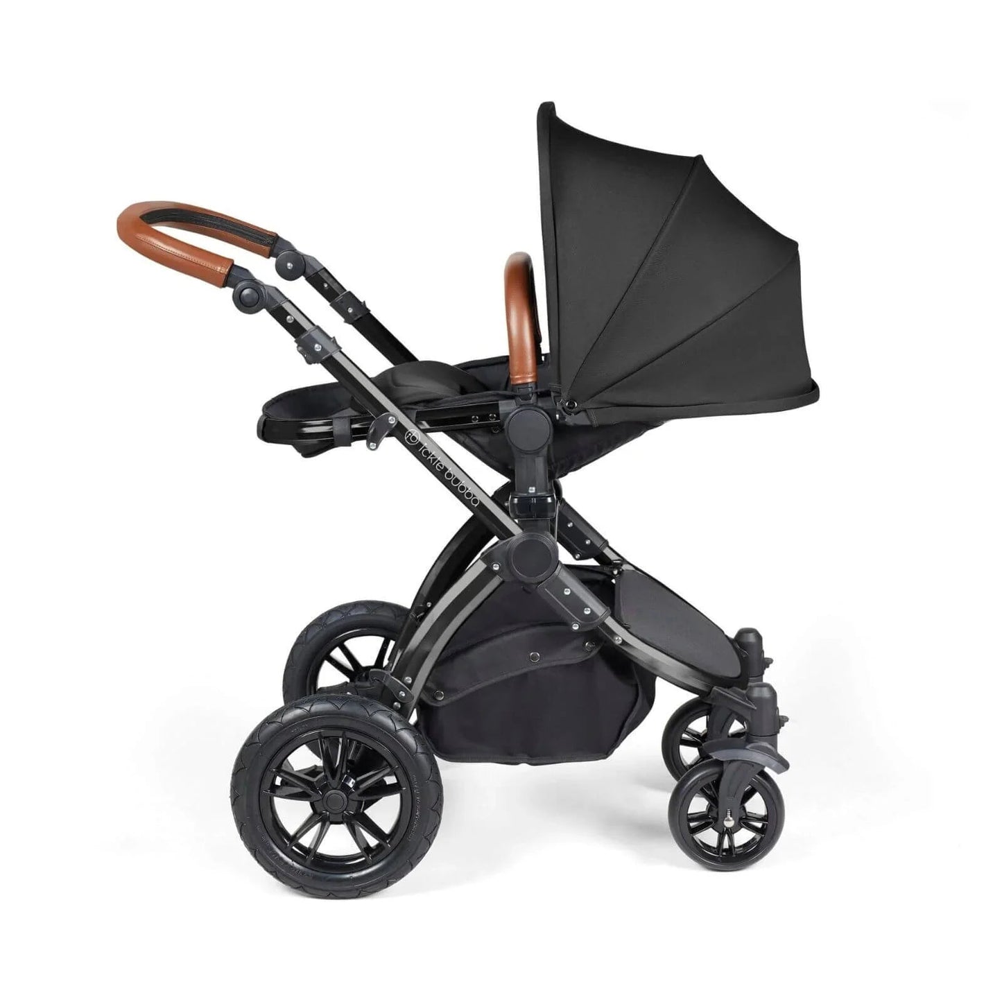 Ickle Bubba Stomp Luxe 2 - in - 1 Pushchair & Carrycot - Black/Midnight/Tan - mezetto ebebek ebebek