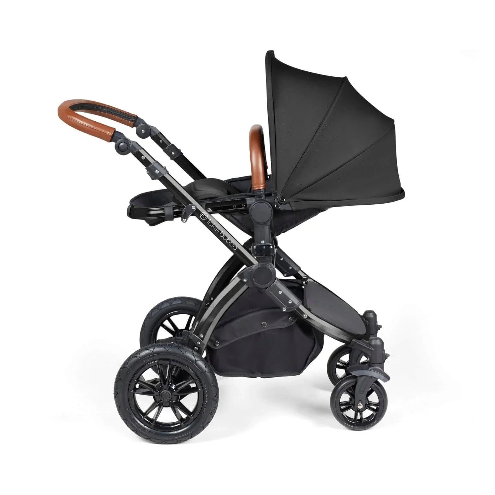 Ickle Bubba Stomp Luxe 2 - in - 1 Pushchair & Carrycot - Black/Midnight/Tan - mezetto ebebek ebebek