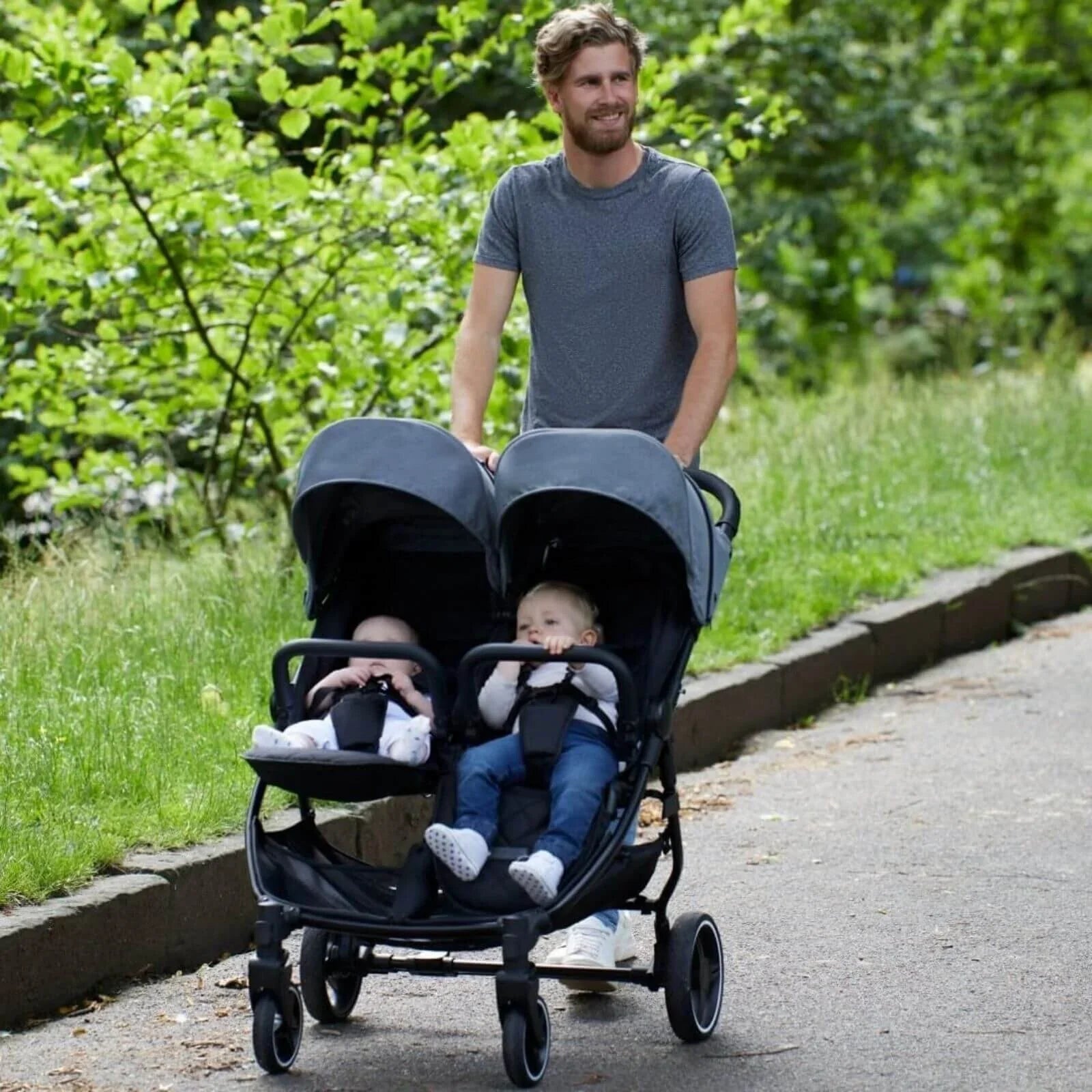 Ickle Bubba Venus Double Stroller - Black - mezetto ebebek ebebek