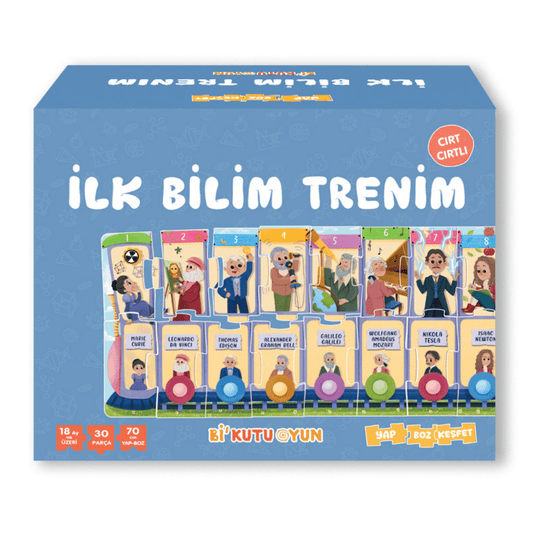 İlk Bilim Trenim - Cırt Cırtlı Yapboz ve Kitap Seti - Bi Kutu Oyun Kitap