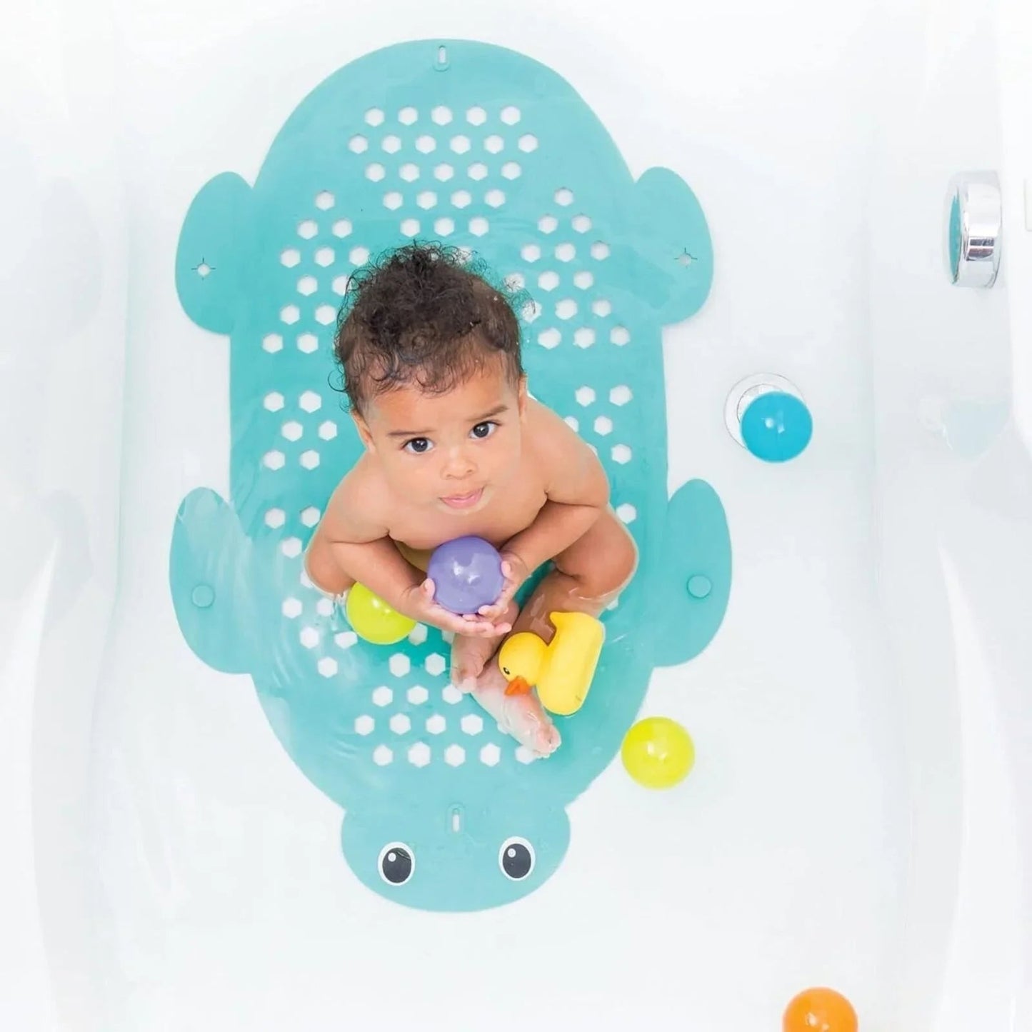 Infantino 2 - in - 1 Bath Mat & Storage Basket Turtle - mezetto ebebek ebebek