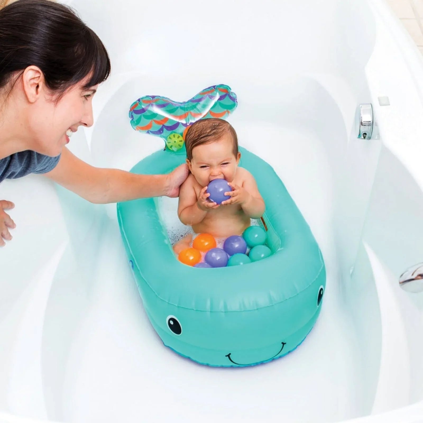 Infantino Whale Bubble Inflatable Bath Tub - mezetto ebebek ebebek