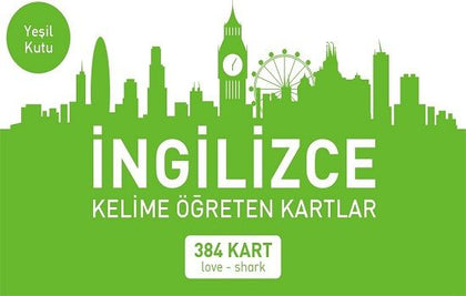 İngilizce Kelime Öğreten Kartlar Yeşil Kutu (love-shark) - Mavi Kelebek Yayınları Kitap