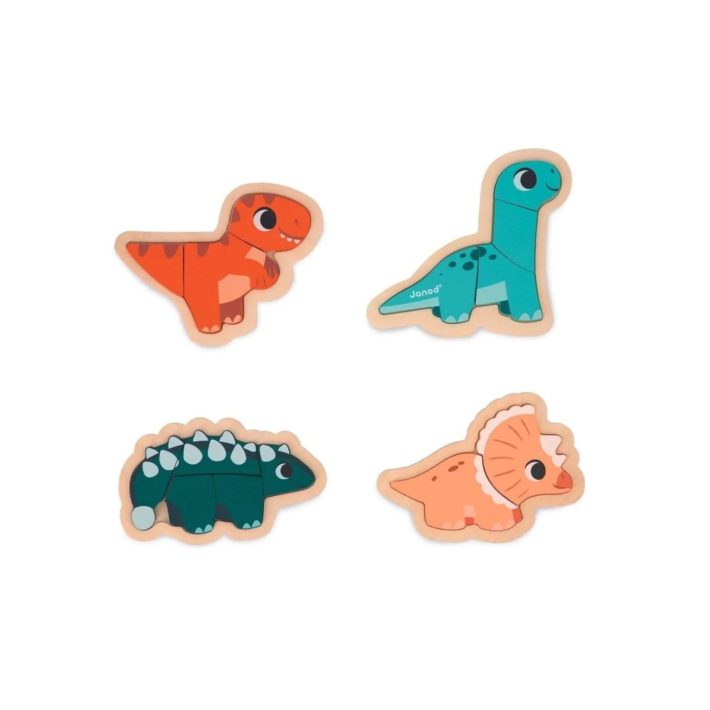 Janod 4 Progressive Puzzles Dino - mezetto ebebek ebebek