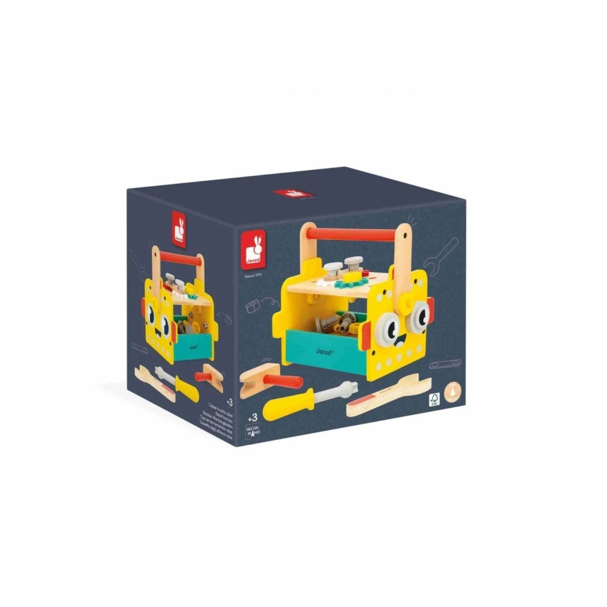 Janod Brico Kids Robot Tool Box - mezetto ebebek ebebek