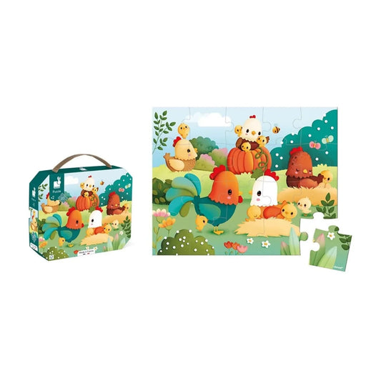 Janod Puzzle Welcome to the Farmyard 20 pcs - mezetto ebebek ebebek