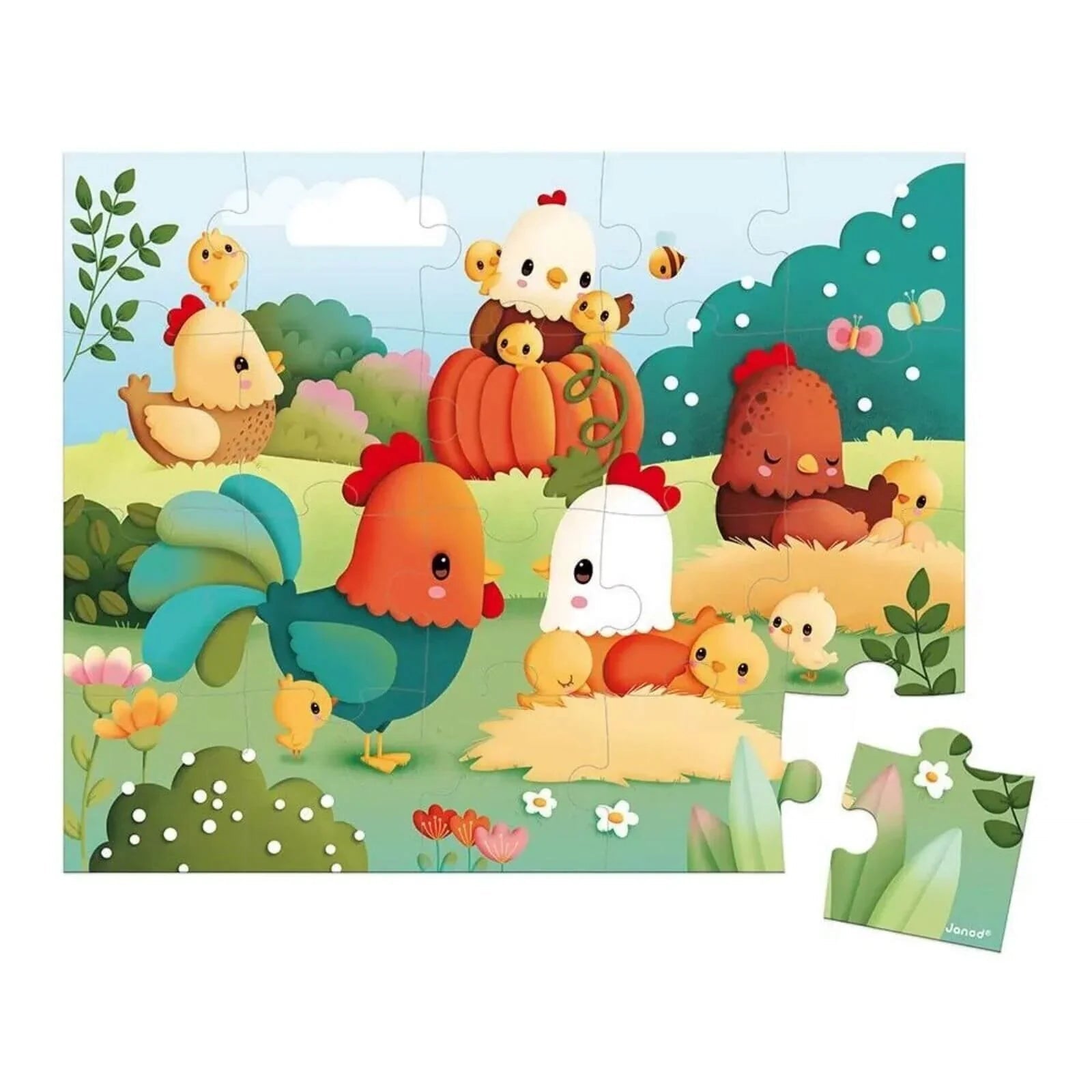 Janod Puzzle Welcome to the Farmyard 20 pcs - mezetto ebebek ebebek