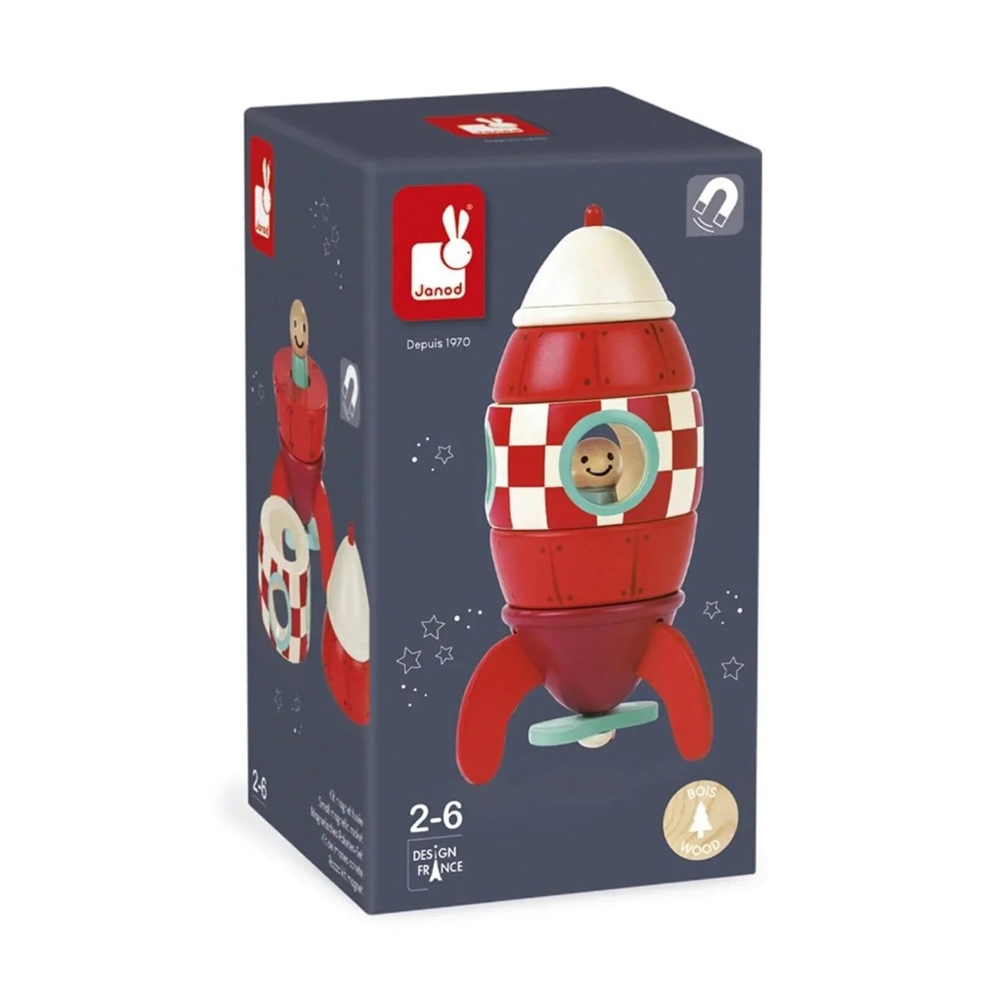 Janod Small Magnetic Rocket - mezetto ebebek ebebek